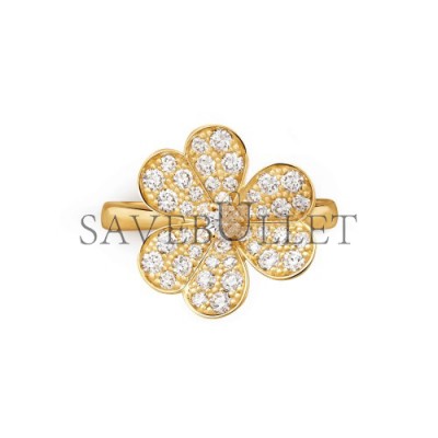 VAN CLEEF ARPELS FRIVOLE RING, 1 FLOWER, SMALL MODEL - YELLOW GOLD, DIAMOND  VCARP2V000