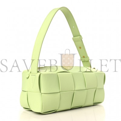 BOTTEGA VENETA LAMBSKIN MAXI INTRECCIATO SMALL BRICK CASSETTE BAG FENNEL  (23*10*10cm)