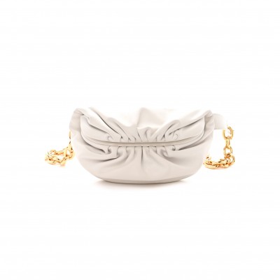 BOTTEGA VENETA NAPPA THE BELT CHAIN POUCH CHALK  (24*14*7cm)