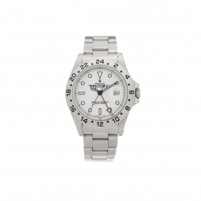 ROLEX STAINLESS STEEL 40MM OYSTER PERPETUAL DATE EXPLORER II WATCH WHITE 16570