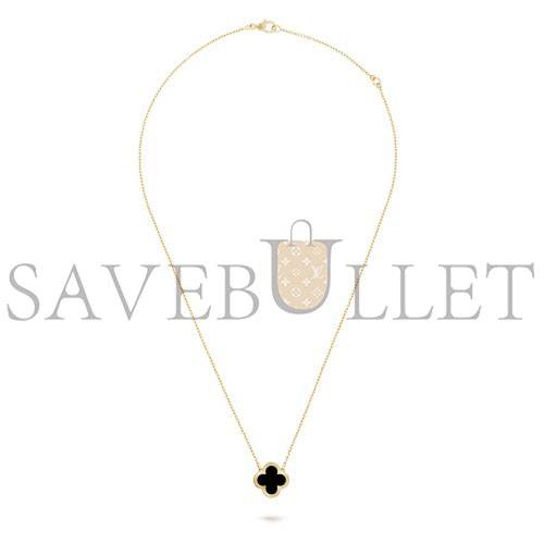 VAN CLEEF ARPELS PURE ALHAMBRA PENDANT - YELLOW GOLD, ONYX VCARB13900 VAN CLEEF ARPELS PURE ALHAMBRA PENDANT - YELLOW GOLD, ONYX VCARB13900