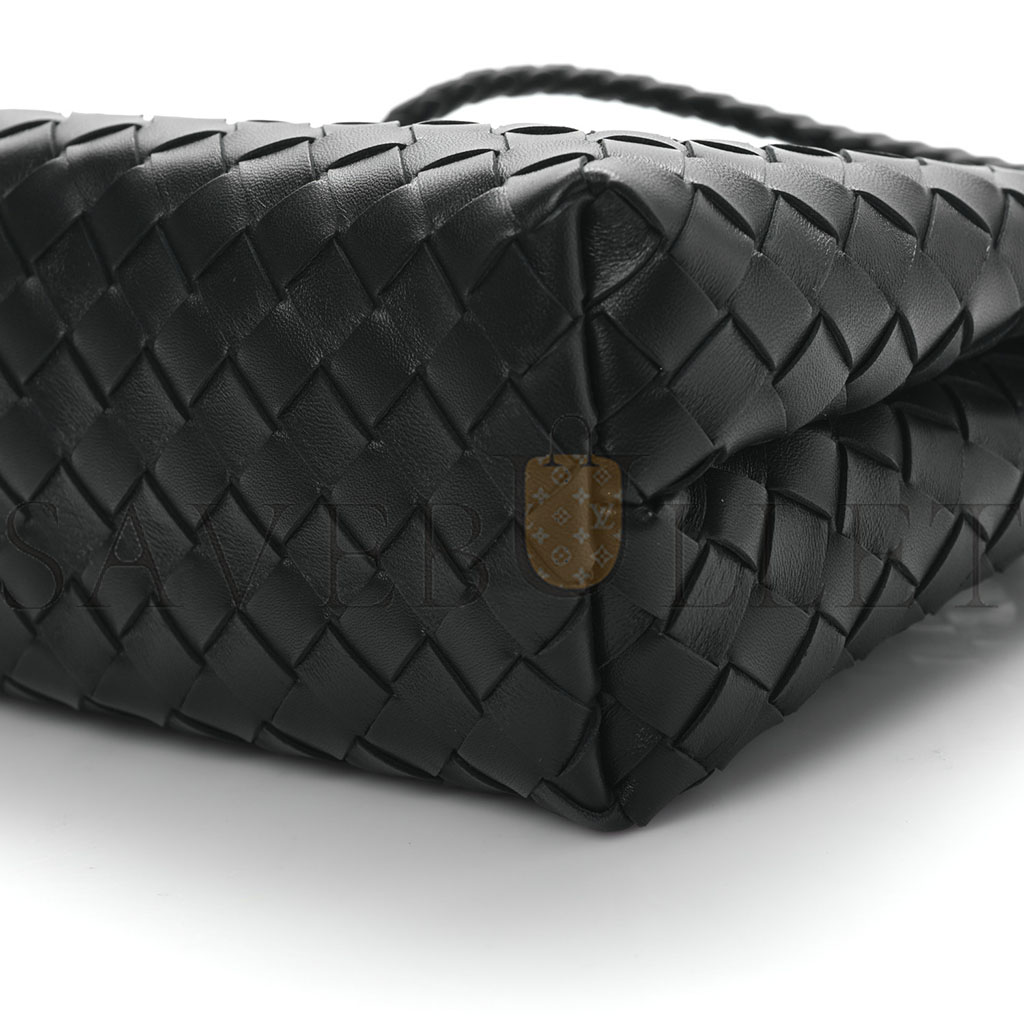 BOTTEGA VENETA NAPPA INTRECCIATO SMALL ANDIAMO SHOULDER BAG BLACK (25*20*10cm) BOTTEGA VENETA NAPPA INTRECCIATO SMALL ANDIAMO SHOULDER BAG BLACK (25*20*10cm)