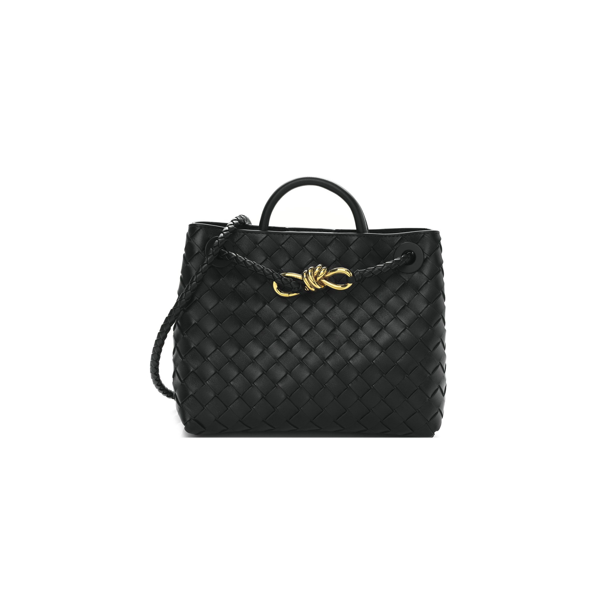 BOTTEGA VENETA NAPPA INTRECCIATO SMALL ANDIAMO SHOULDER BAG BLACK (25*20*10cm) BOTTEGA VENETA NAPPA INTRECCIATO SMALL ANDIAMO SHOULDER BAG BLACK (25*20*10cm)