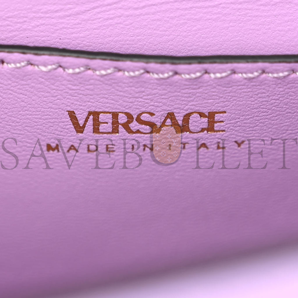 VERSACE GRAINED CALFSKIN CANVAS HOUNDSTOOTH SMALL LA MEDUSA TOP HANDLE BAG PINK MULTICOLOR (20*18*10cm) VERSACE GRAINED CALFSKIN CANVAS HOUNDSTOOTH SMALL LA MEDUSA TOP HANDLE BAG PINK MULTICOLOR (20*18*10cm)