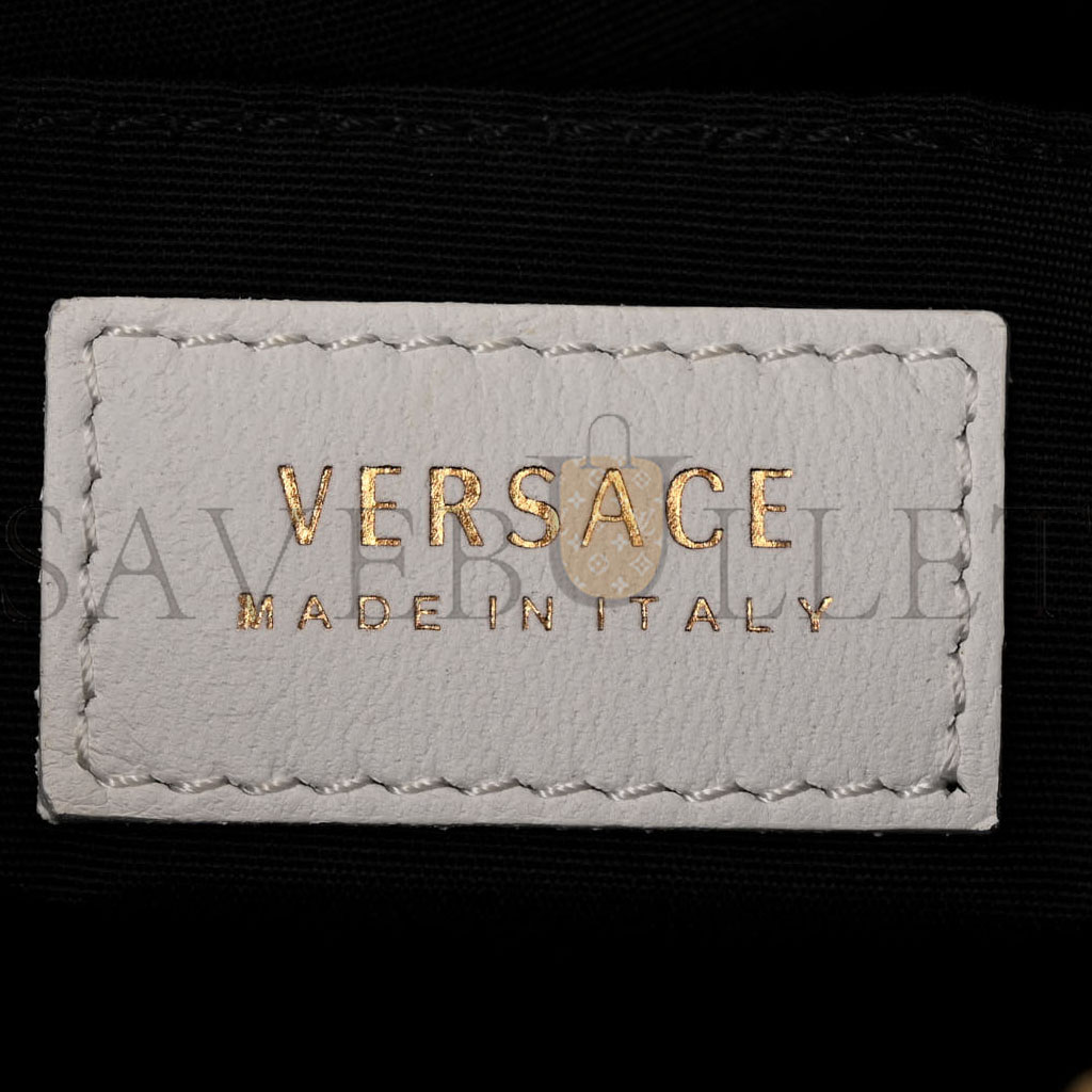 VERSACE CALFSKIN QUILTED SMALL TRIBUTE ICON POUCH WHITE(25*16*4cm) VERSACE CALFSKIN QUILTED SMALL TRIBUTE ICON POUCH WHITE(25*16*4cm)