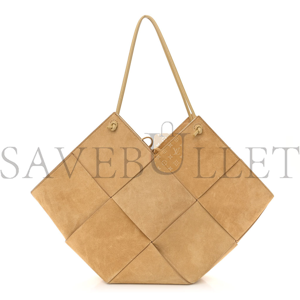 BOTTEGA VENETA SUEDE MAXI INTRECCIATO TOTE CANE SUGAR TAPIOCA 1428173 (32*17*9cm) BOTTEGA VENETA SUEDE MAXI INTRECCIATO TOTE CANE SUGAR TAPIOCA 1428173 (32*17*9cm)