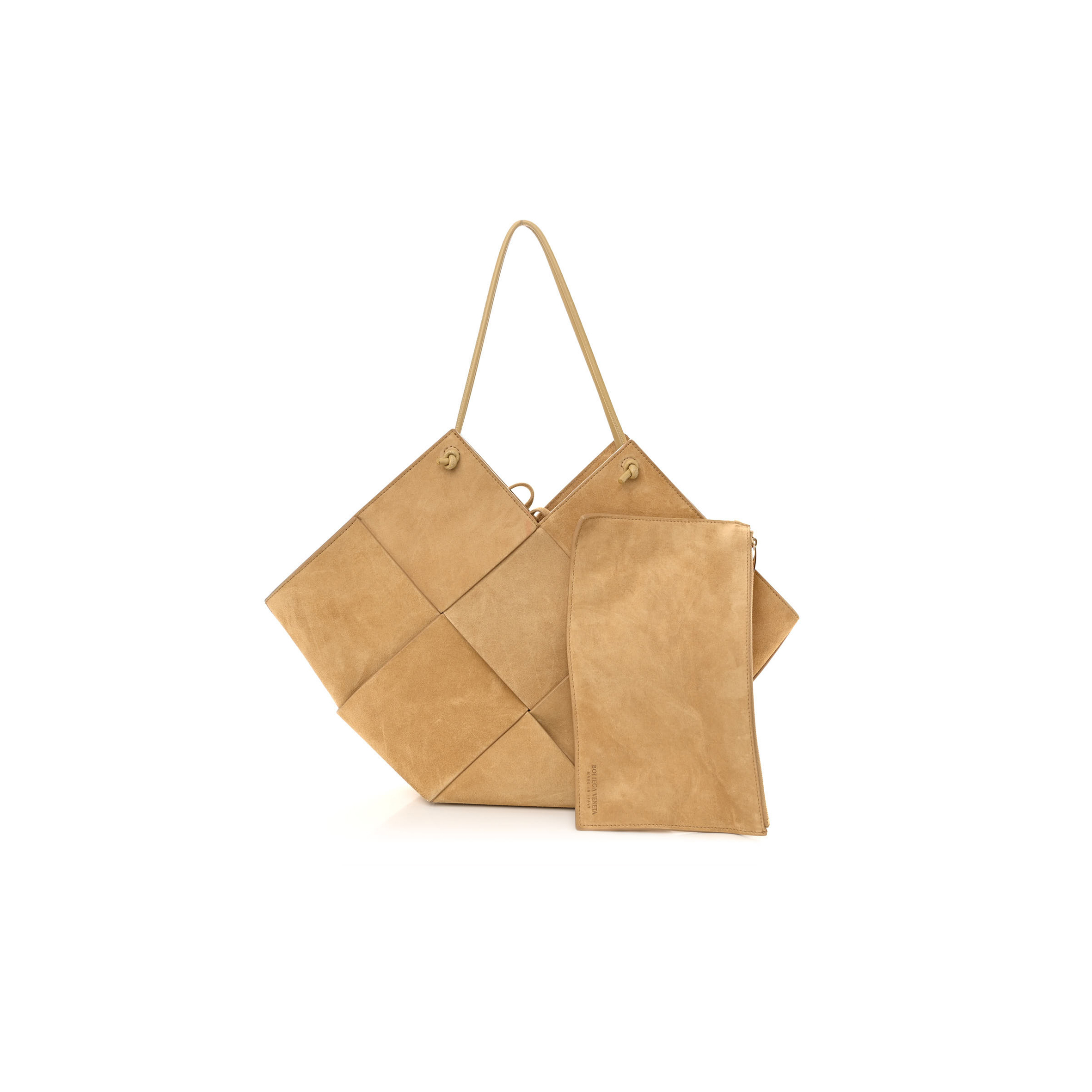 BOTTEGA VENETA SUEDE MAXI INTRECCIATO TOTE CANE SUGAR TAPIOCA 1428173 (32*17*9cm) BOTTEGA VENETA SUEDE MAXI INTRECCIATO TOTE CANE SUGAR TAPIOCA 1428173 (32*17*9cm)