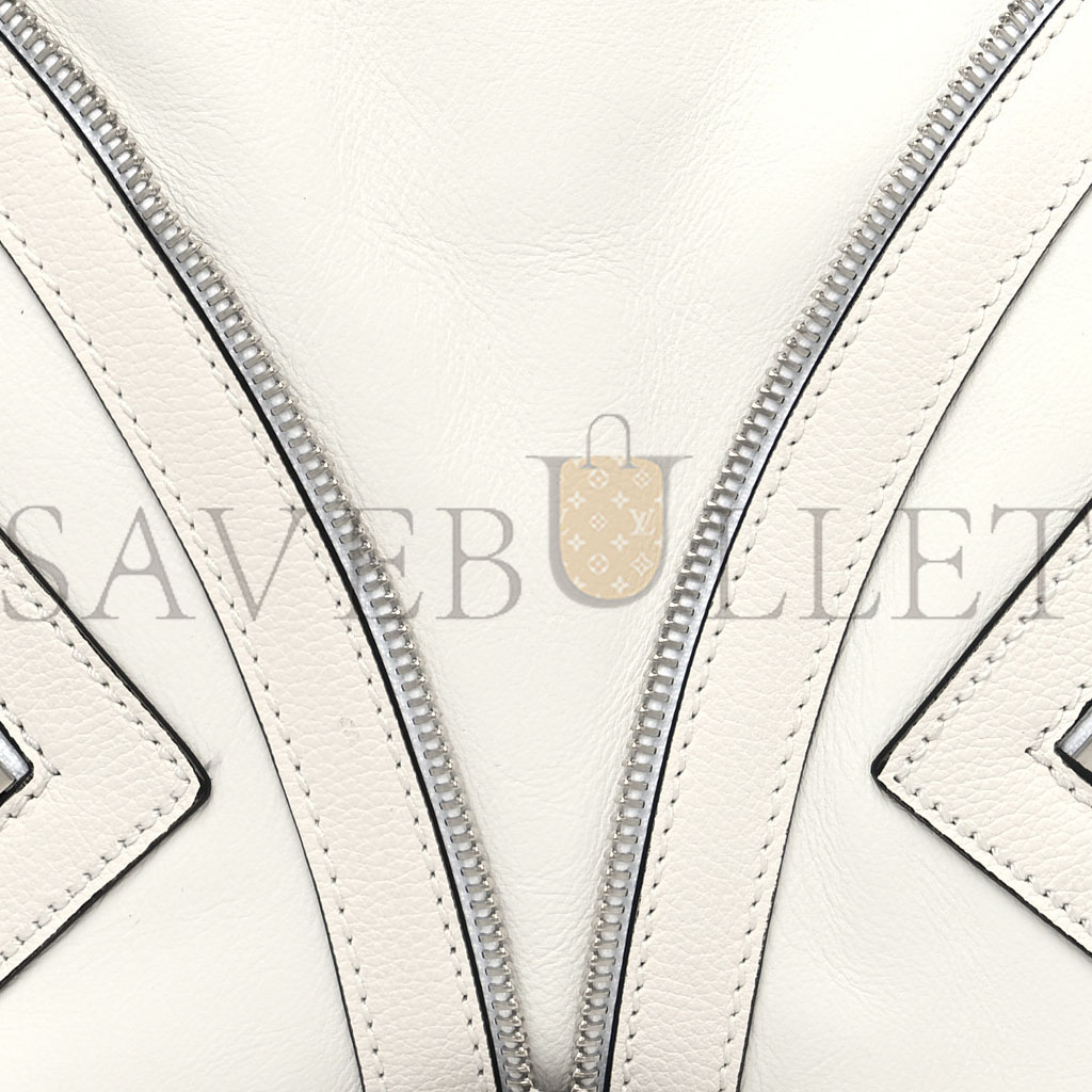 VERSACE CALFSKIN LARGE REPEAT ZIP HOBO WHITE (30*22*9cm) VERSACE CALFSKIN LARGE REPEAT ZIP HOBO WHITE (30*22*9cm)