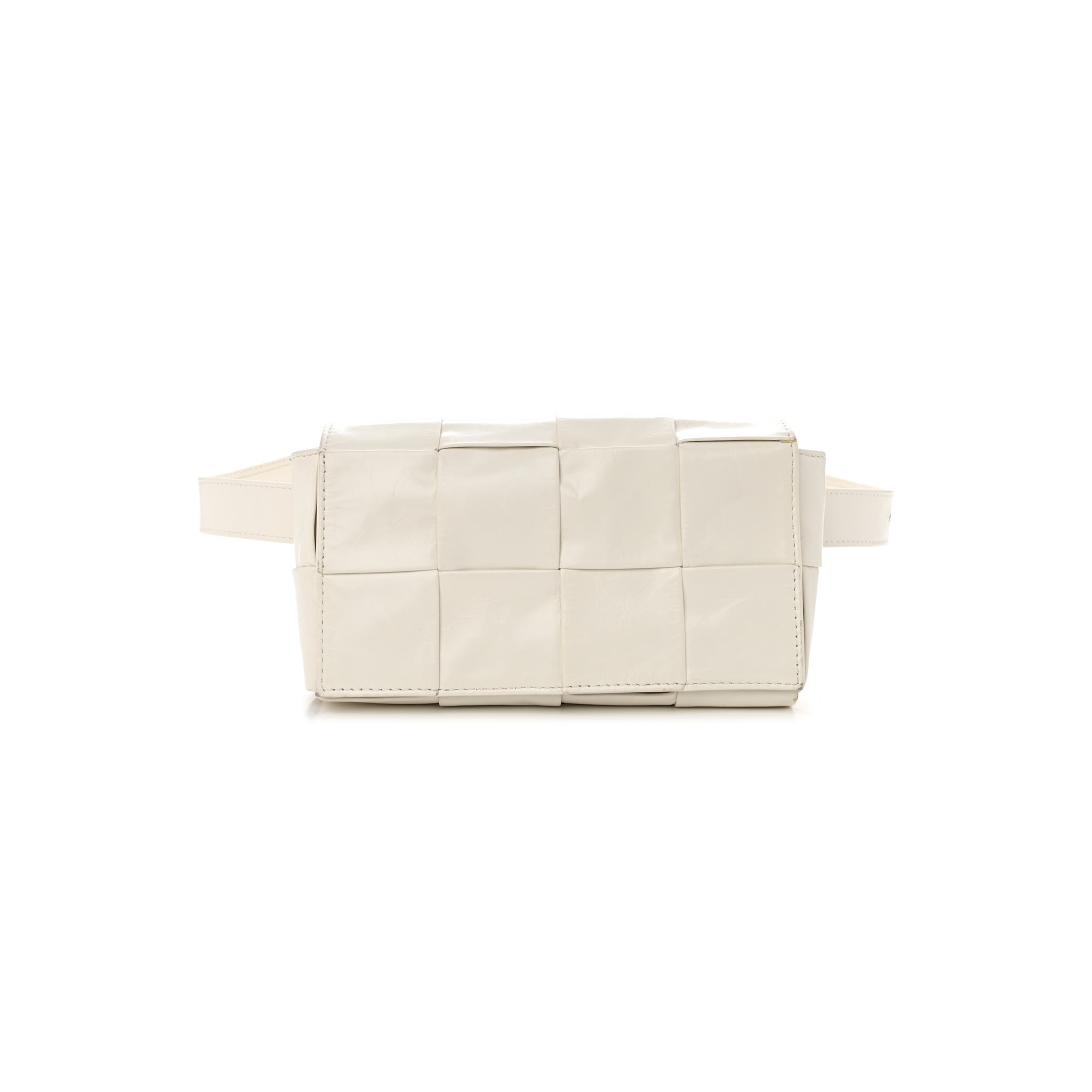 BOTTEGA VENETA PAPER CALFSKIN INTRECCIATO CASSETTE BELT BAG WHITE (18*10*4cm) BOTTEGA VENETA PAPER CALFSKIN INTRECCIATO CASSETTE BELT BAG WHITE (18*10*4cm)