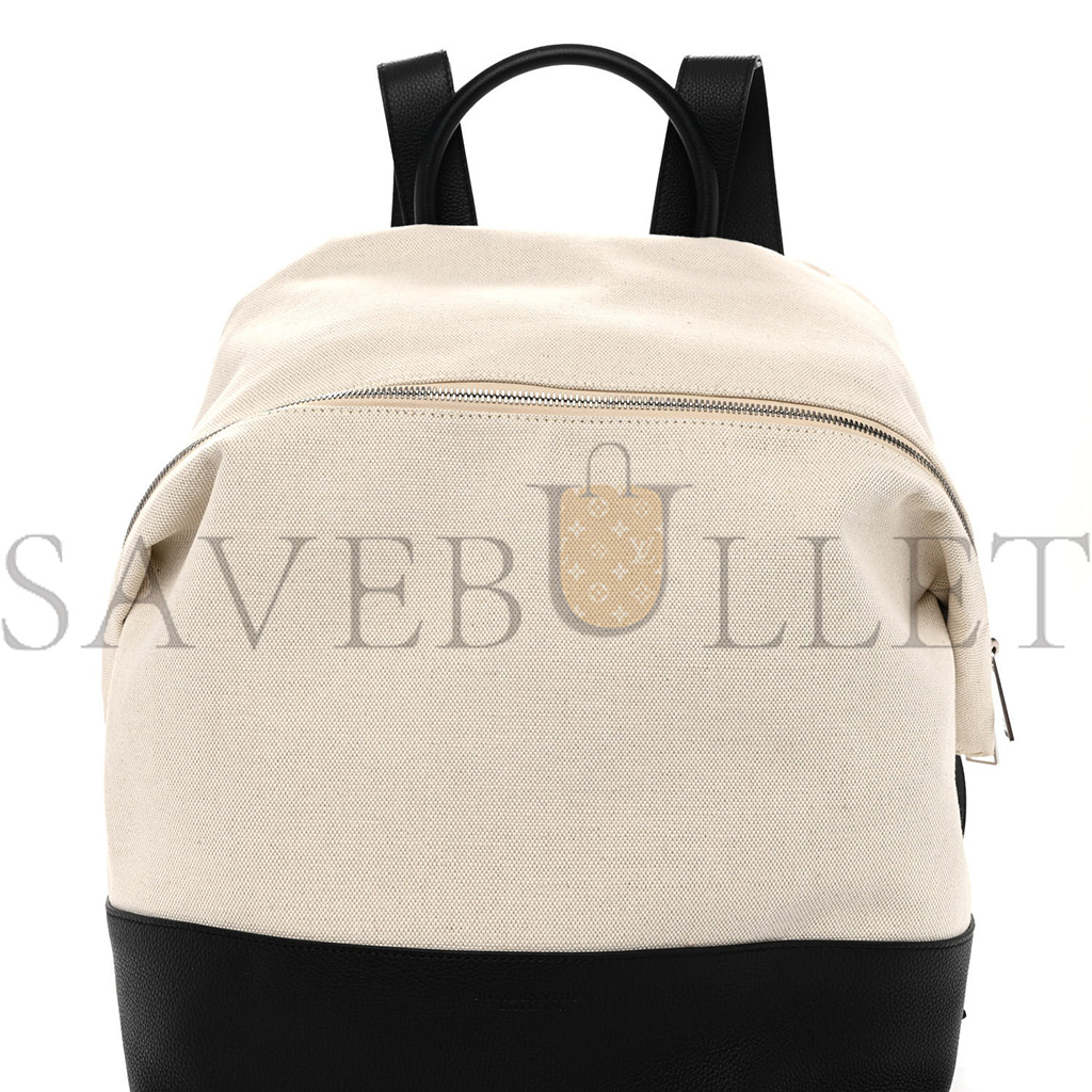 BOTTEGA VENETA CANVAS CALFSKIN BACKPACK NATURAL BLACK (39*29*17cm) BOTTEGA VENETA CANVAS CALFSKIN BACKPACK NATURAL BLACK (39*29*17cm)
