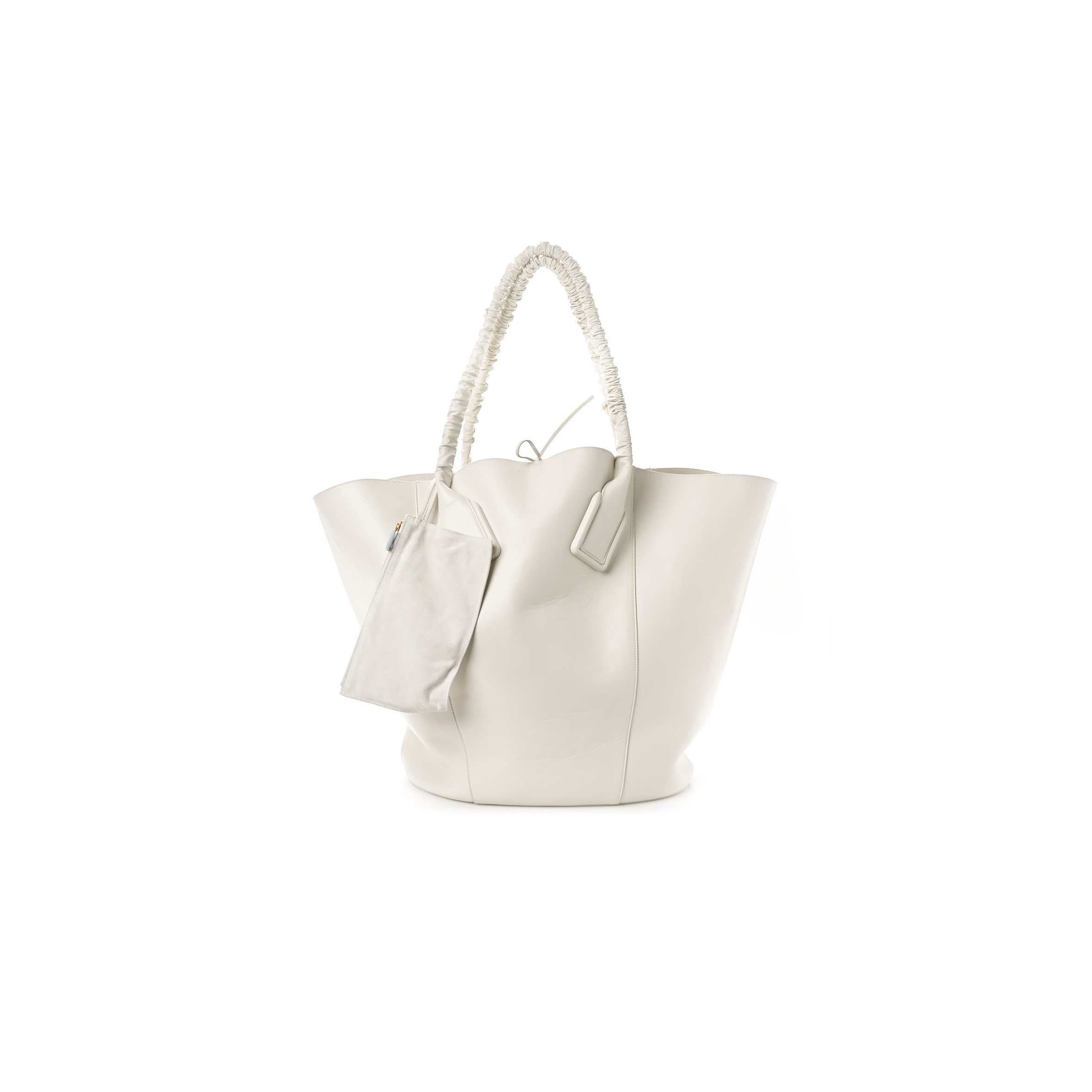 BOTTEGA VENETA FRENCH CALFSKIN LARGE BASKET TOTE WHITE (44*37*22cm) BOTTEGA VENETA FRENCH CALFSKIN LARGE BASKET TOTE WHITE (44*37*22cm)