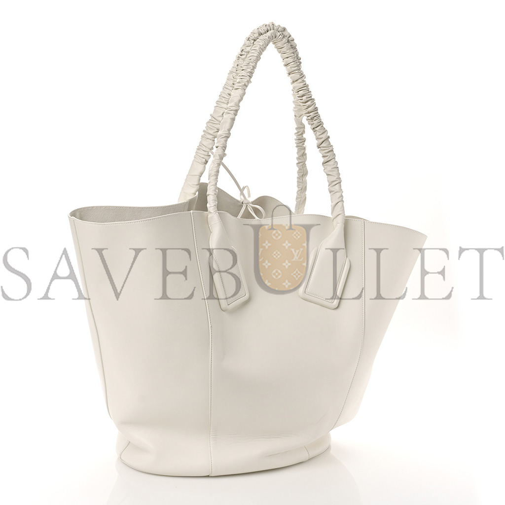 BOTTEGA VENETA FRENCH CALFSKIN LARGE BASKET TOTE WHITE (44*37*22cm) BOTTEGA VENETA FRENCH CALFSKIN LARGE BASKET TOTE WHITE (44*37*22cm)