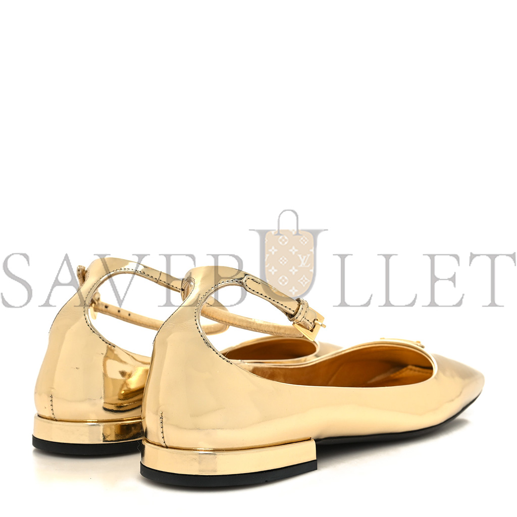 PRADA METALLIC CALFSKIN METAL TRIANGLE LOGO ANKLE STRAP BALLERINAS 36.5 PLATINO PRADA METALLIC CALFSKIN METAL TRIANGLE LOGO ANKLE STRAP BALLERINAS 36.5 PLATINO