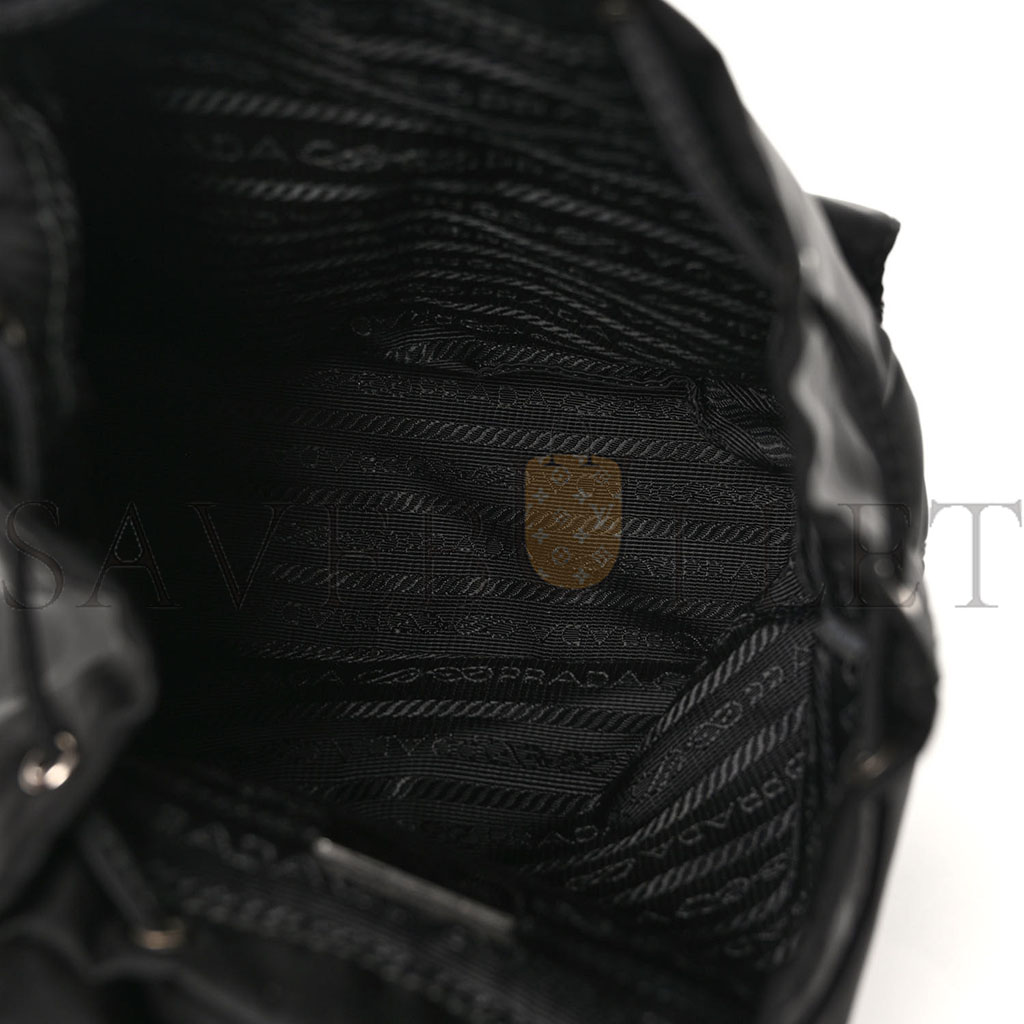 PRADA NYLON VELA MINI CROSSBODY BACKPACK BLACK (18*17*8cm) PRADA NYLON VELA MINI CROSSBODY BACKPACK BLACK (18*17*8cm)