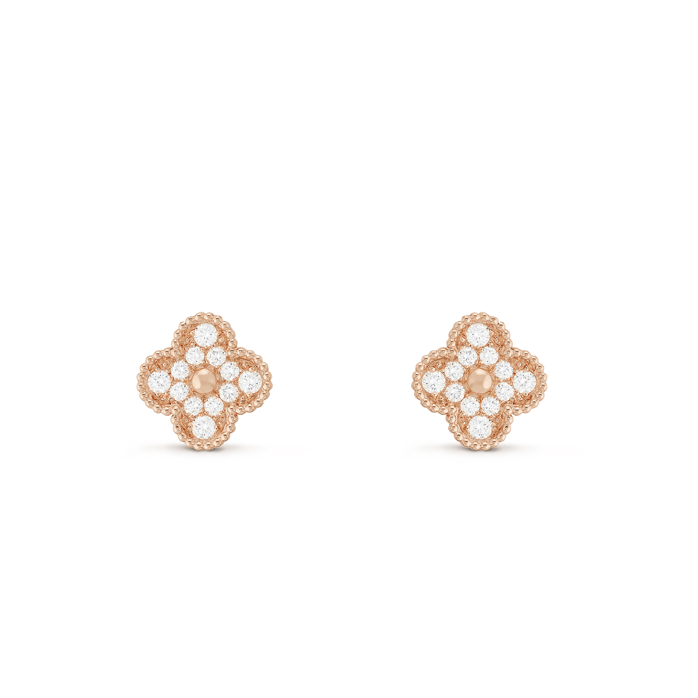 VAN CLEEF ARPELS VINTAGE ALHAMBRA EARRINGS - ROSE GOLD, DIAMOND VCARP2R500 VAN CLEEF ARPELS VINTAGE ALHAMBRA EARRINGS - ROSE GOLD, DIAMOND VCARP2R500
