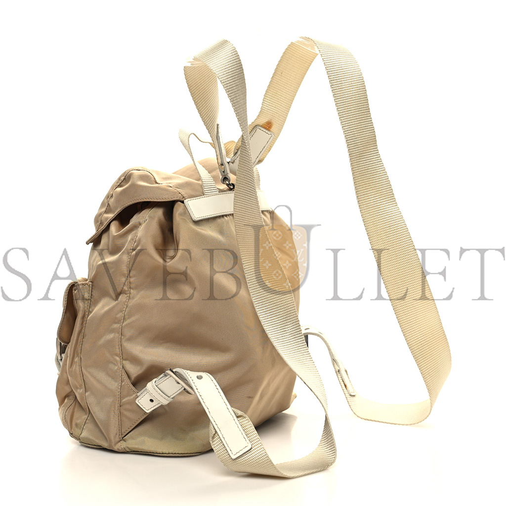 PRADA TESSUTO NYLON VELA SMALL BACKPACK CAMMELLO BLANCO (25*24*12cm) PRADA TESSUTO NYLON VELA SMALL BACKPACK CAMMELLO BLANCO (25*24*12cm)