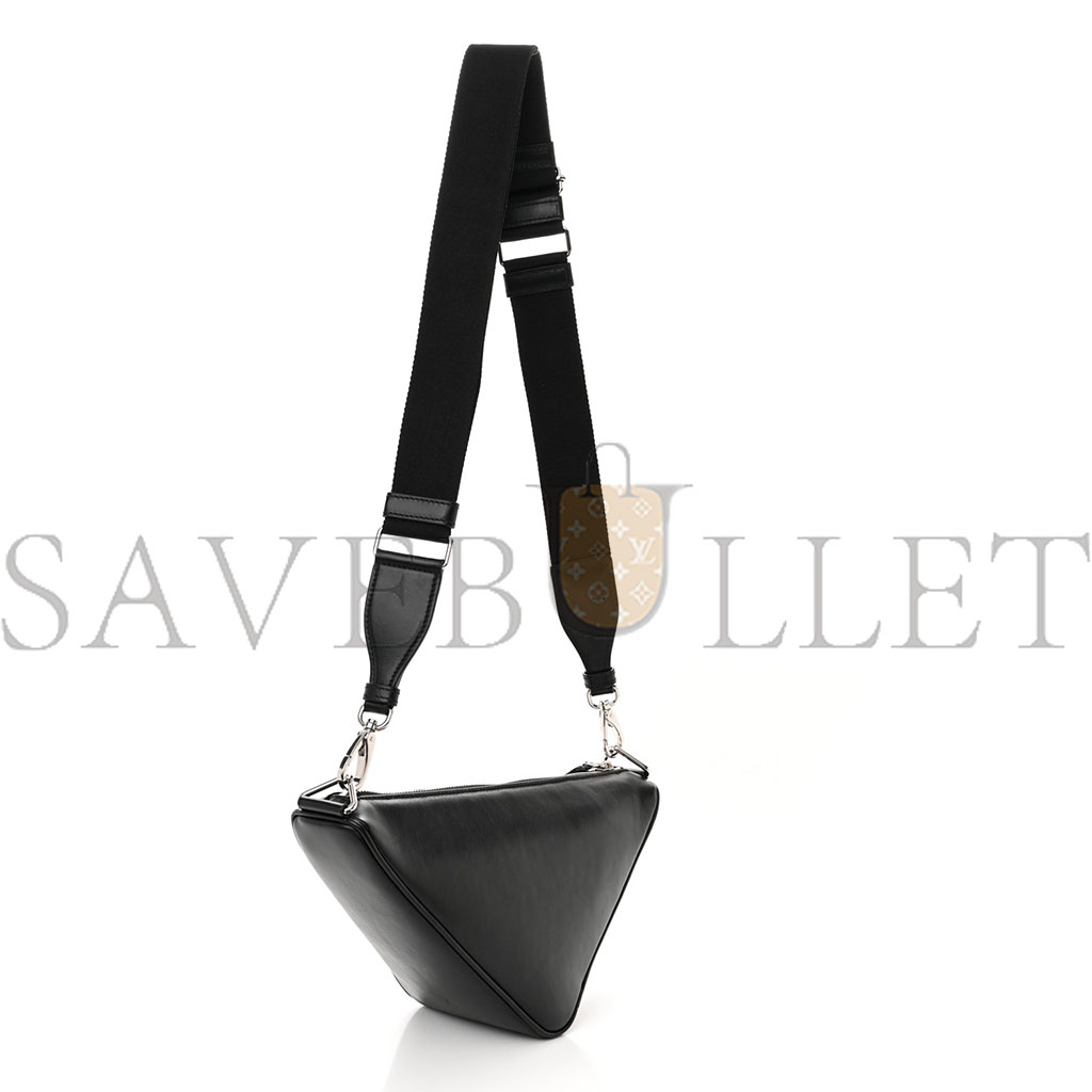 PRADA SOFTY CALFSKIN TRIANGLE SHOULDER BAG BLACK (28*16*10cm) PRADA SOFTY CALFSKIN TRIANGLE SHOULDER BAG BLACK (28*16*10cm)