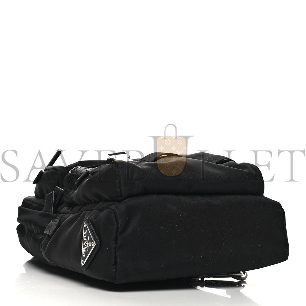 PRADA TESSUTO NYLON MONTAGNA SLING BACKPACK BLACK (32*20*6cm) PRADA TESSUTO NYLON MONTAGNA SLING BACKPACK BLACK (32*20*6cm)