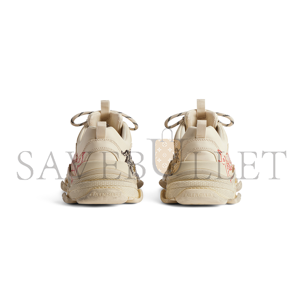 BALENCIAGA WOMEN'S TRIPLE S SNEAKER DIY METAL IN WHITE RED BLACK 524039W2FAY9016 BALENCIAGA WOMEN'S TRIPLE S SNEAKER DIY METAL IN WHITE RED BLACK 524039W2FAY9016