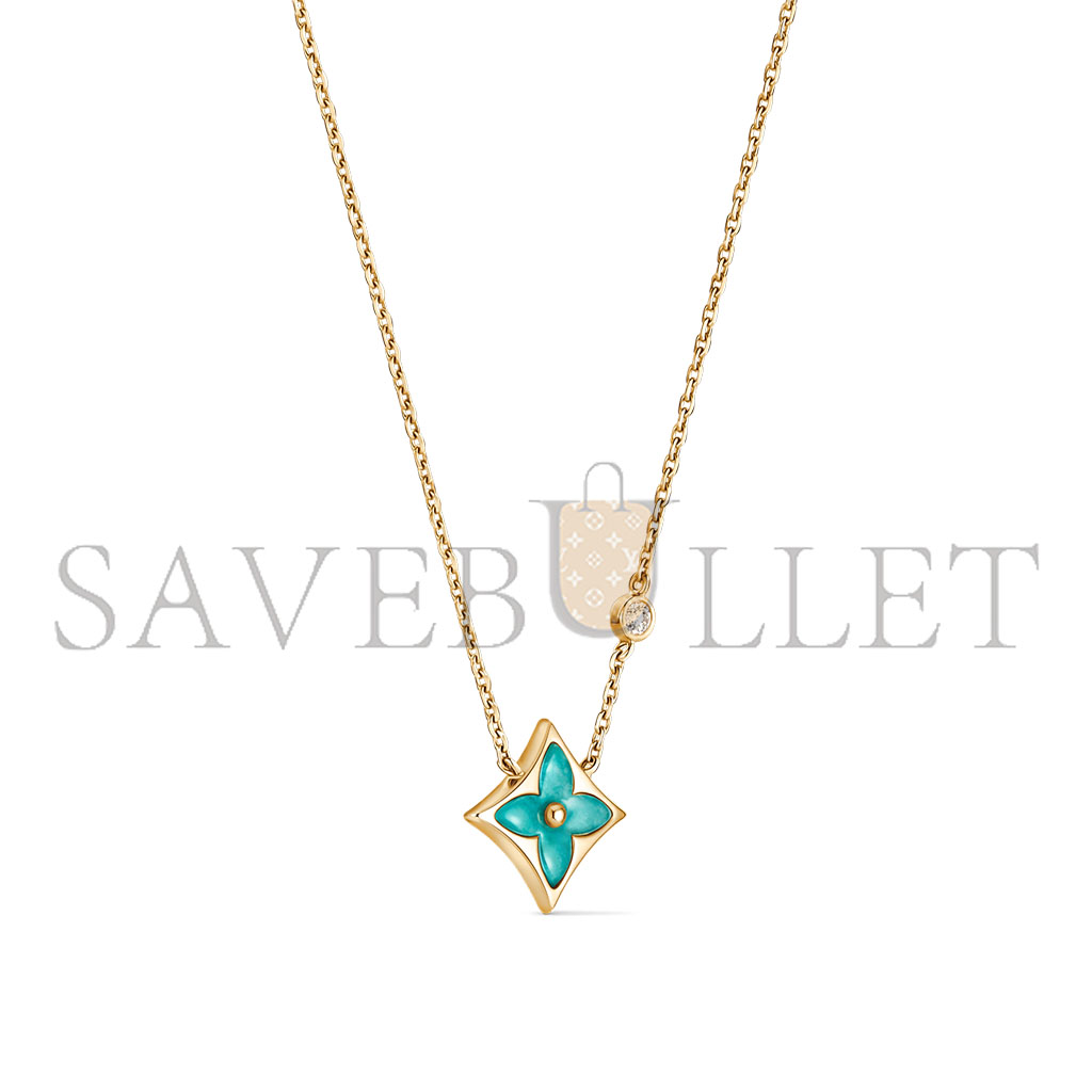 LOUIS VUITTON COLOR BLOSSOM BB STAR PENDANT, YELLOW GOLD, AMAZONITE AND DIAMOND Q03276 LOUIS VUITTON COLOR BLOSSOM BB STAR PENDANT, YELLOW GOLD, AMAZONITE AND DIAMOND Q03276