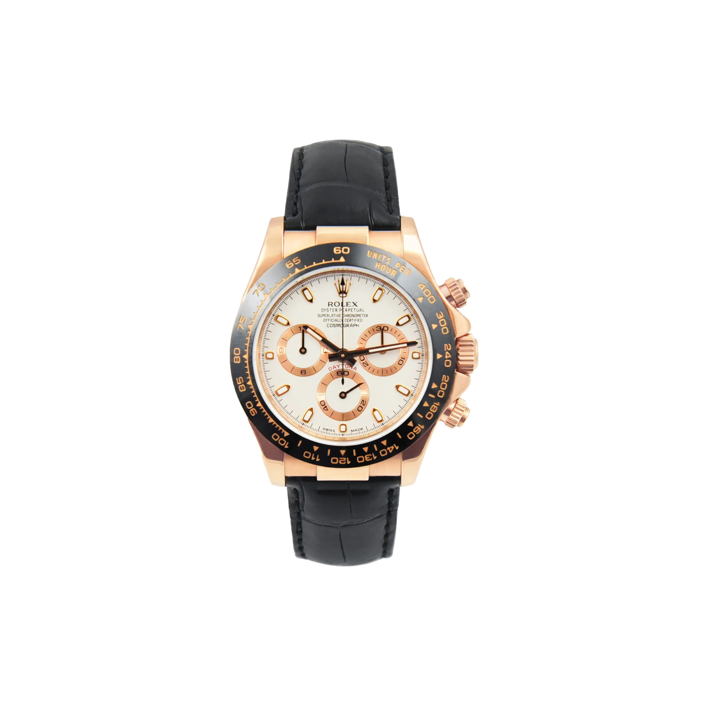ROLEX DAYTONA ROSE GOLD 40MM IVORY CREAM DIAL WATCH 116515LN