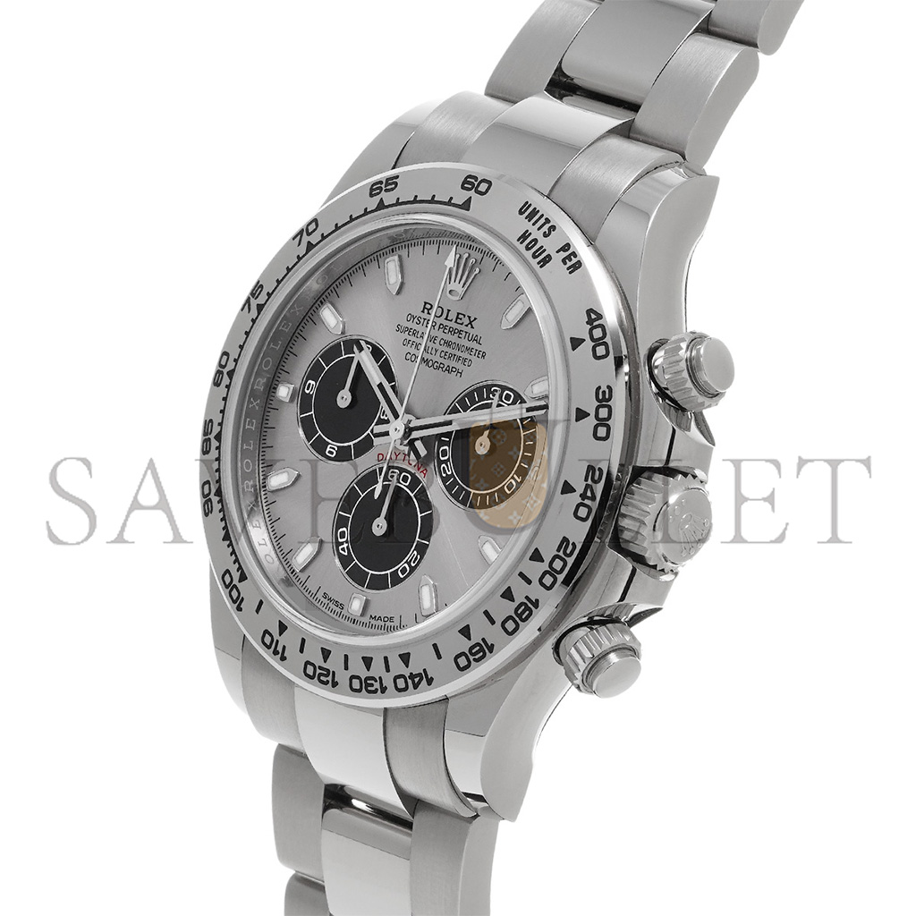 ROLEX DAYTONA WHITE GOLD SILVER INDEX DIAL 40MM WATCH 116509