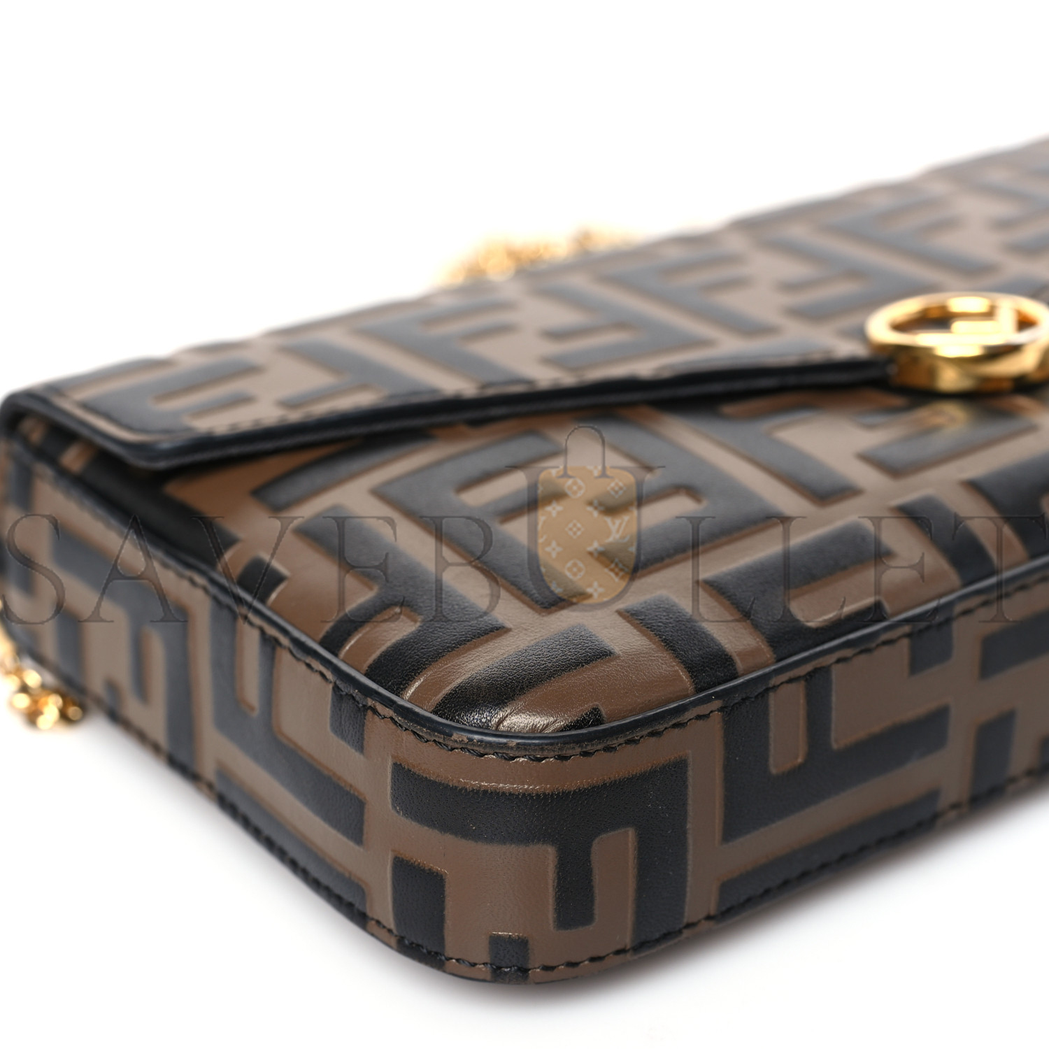 FENDI VITELLO SOFT F IS FENDI BI-COLOR FF 1974 EMBOSSED ENVELOPE WALLET ON CHAIN WITH POUCHES MAYA BLACK (21*12*3cm) FENDI VITELLO SOFT F IS FENDI BI-COLOR FF 1974 EMBOSSED ENVELOPE WALLET ON CHAIN WITH POUCHES MAYA BLACK (21*12*3cm)