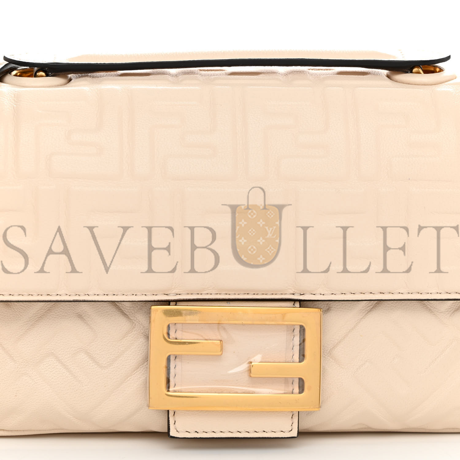 FENDI NAPPA SMALL FF EMBOSSED MIDI CHAIN BAGUETTE WHITE (23*13*6cm) FENDI NAPPA SMALL FF EMBOSSED MIDI CHAIN BAGUETTE WHITE (23*13*6cm)