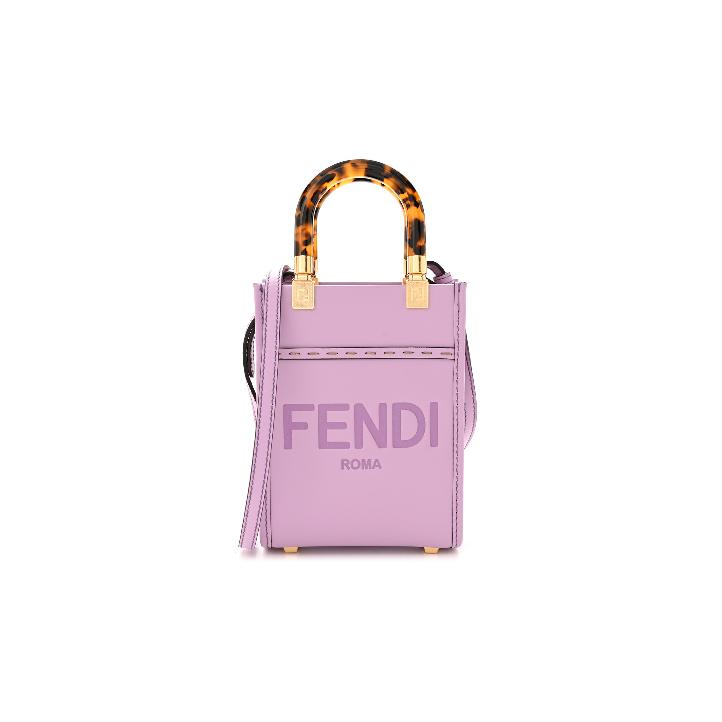 FENDI VITELLO KING PLEXIGLASS LOGO EMBOSSED MINI FENDI SUNSHINE SHOPPER TOTE LAVANDA (18*13*6cm) FENDI VITELLO KING PLEXIGLASS LOGO EMBOSSED MINI FENDI SUNSHINE SHOPPER TOTE LAVANDA (18*13*6cm)