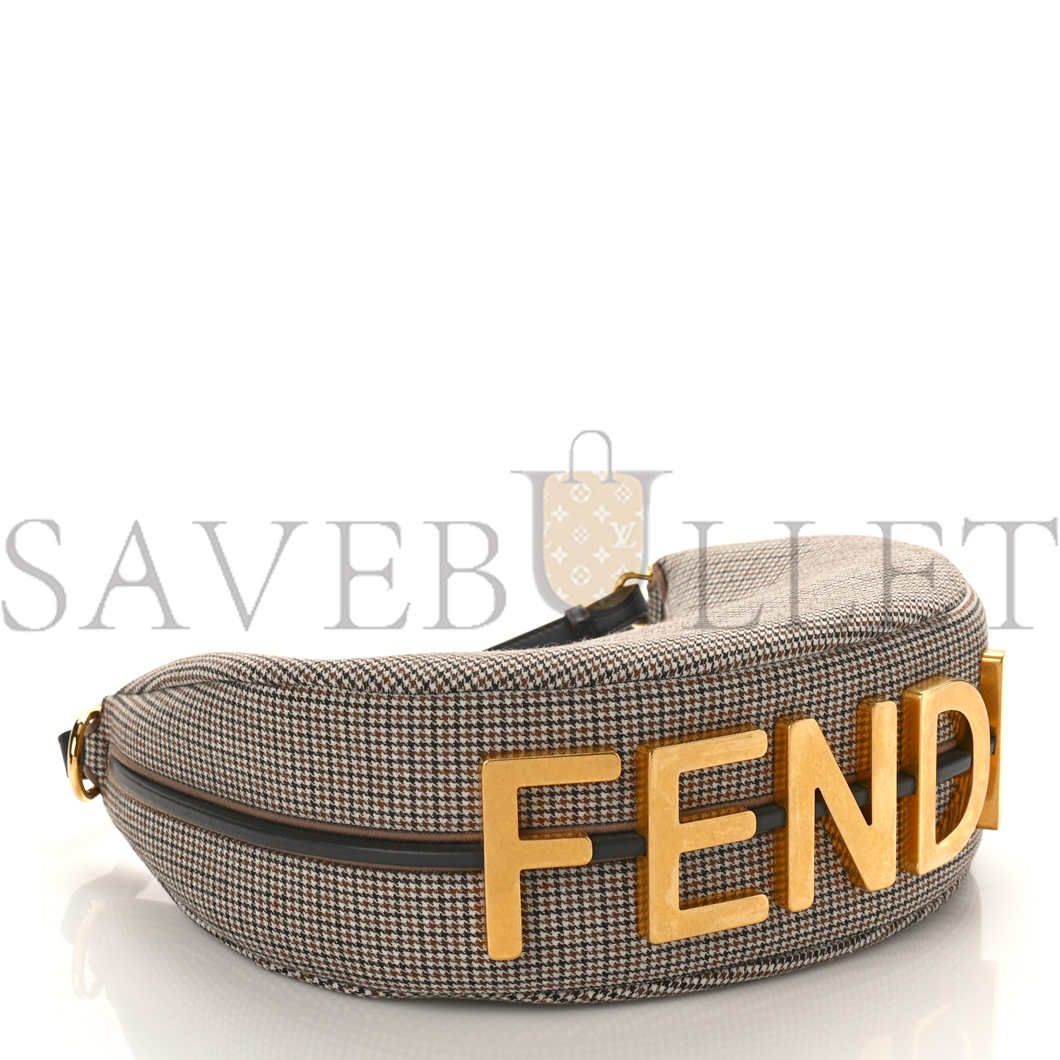 FENDI WOOL VITELLO GRACE SMALL HOUNDSTOOTH SMALL FENDIGRAPHY HOBO BAG BEIGE MORO (28*21*8cm) FENDI WOOL VITELLO GRACE SMALL HOUNDSTOOTH SMALL FENDIGRAPHY HOBO BAG BEIGE MORO (28*21*8cm)