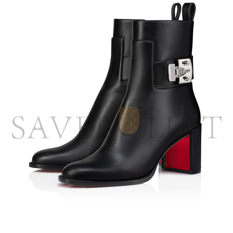 CHRISTIAN LOUBOUTIN BOOTY LOCK 70 MM LOW BOOTS-CALF LEATHER-BLACK-WOMEN 1250114BK01