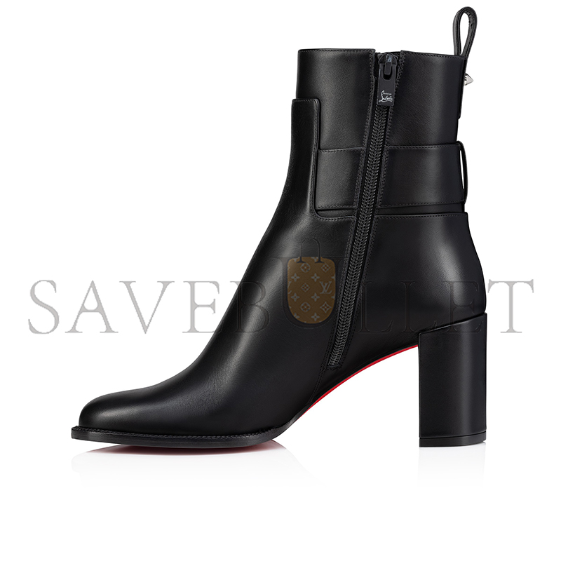 CHRISTIAN LOUBOUTIN BOOTY LOCK 70 MM LOW BOOTS-CALF LEATHER-BLACK-WOMEN 1250114BK01