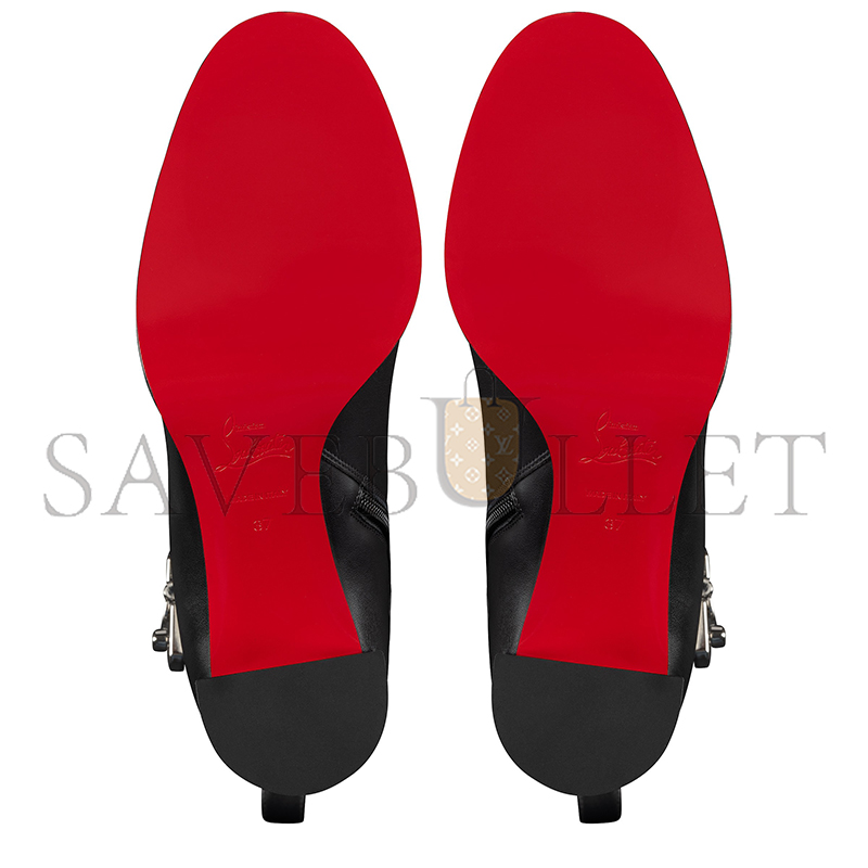 CHRISTIAN LOUBOUTIN BOOTY LOCK 70 MM LOW BOOTS-CALF LEATHER-BLACK-WOMEN 1250114BK01