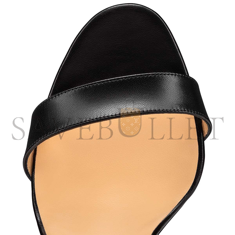 CHRISTIAN LOUBOUTIN CHOCA LUX 120 MM STRAPPY SANDALS-KID LEATHER-BLACK-WOMEN 3180515BK65