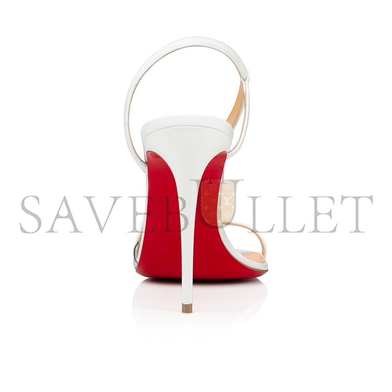CHRISTIAN LOUBOUTIN ROSALIE 100 MM SANDALS-LEATHER AND PVC-BIANCO-WOMEN 3210190W222