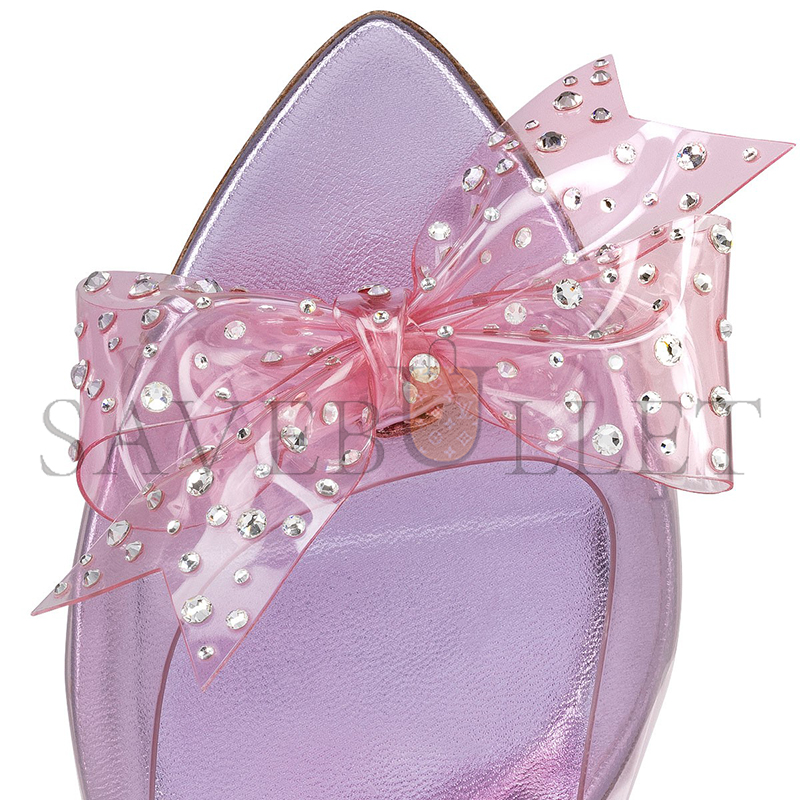 CHRISTIAN LOUBOUTIN AQUA STRASS 80MM MULES-PV, IRIDESCENT NAPPA LEATHER AND STRASS-PARME-WOMEN 12407926025