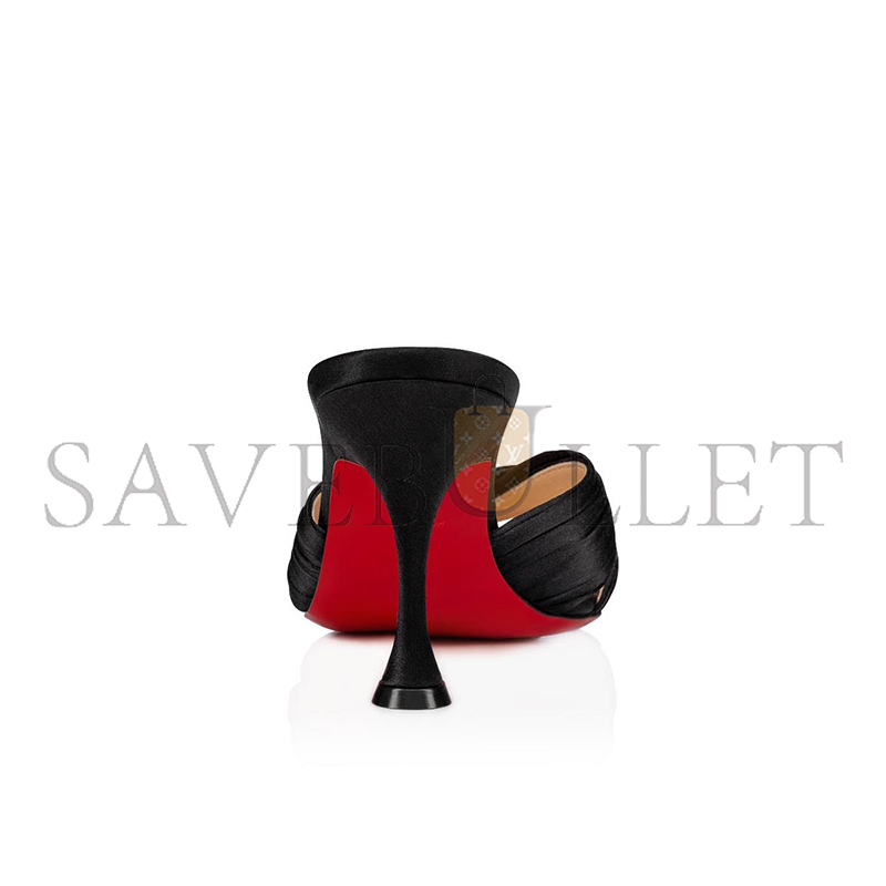 CHRISTIAN LOUBOUTIN NICOL IS BACK 85 MM MULES-CREPE SATIN-BLACK-WOMEN 3200239BK01 CHRISTIAN LOUBOUTIN NICOL IS BACK 85 MM MULES-CREPE SATIN-BLACK-WOMEN 3200239BK01