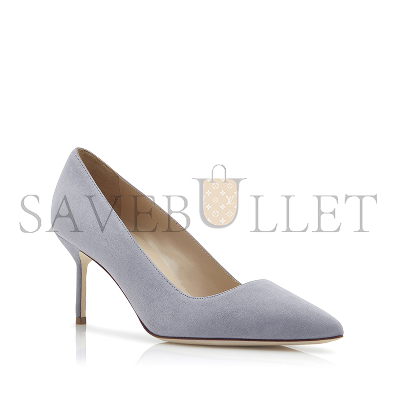 MANOLO BLAHNIK BB 70 LIGHT GREY SUEDE POINTED TOE PUMPS 9XX-0415-0018 MANOLO BLAHNIK BB 70 LIGHT GREY SUEDE POINTED TOE PUMPS 9XX-0415-0018