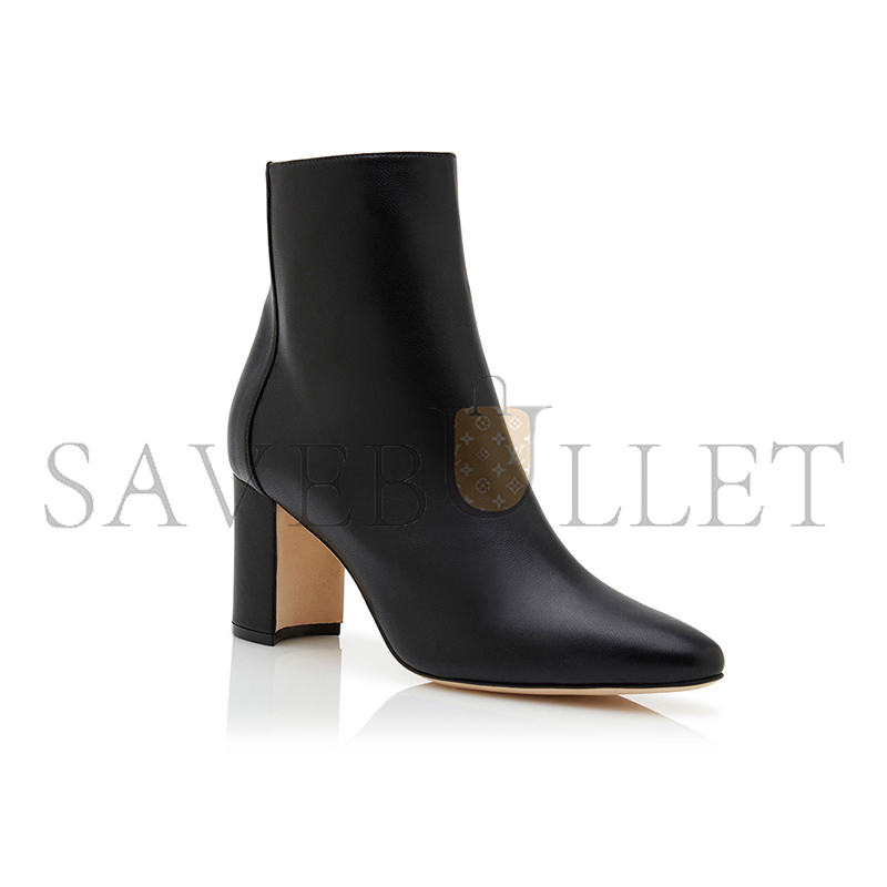 MANOLO BLAHNIK ROSIE BLACK NAPPA LEATHER ANKLE BOOTS 219-0385-0003 MANOLO BLAHNIK ROSIE BLACK NAPPA LEATHER ANKLE BOOTS 219-0385-0003