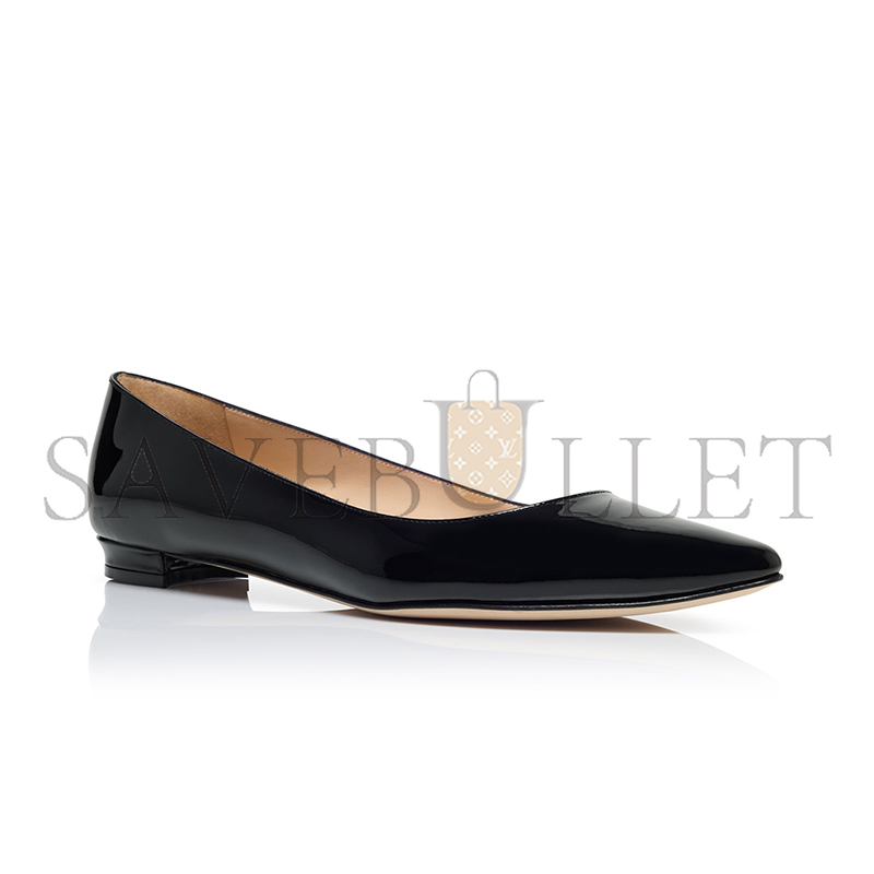 MANOLO BLAHNIK BBFLAT BLACK PATENT LEATHER POINTED TOE FLAT PUMPS 9XX-0545-0008 MANOLO BLAHNIK BBFLAT BLACK PATENT LEATHER POINTED TOE FLAT PUMPS 9XX-0545-0008