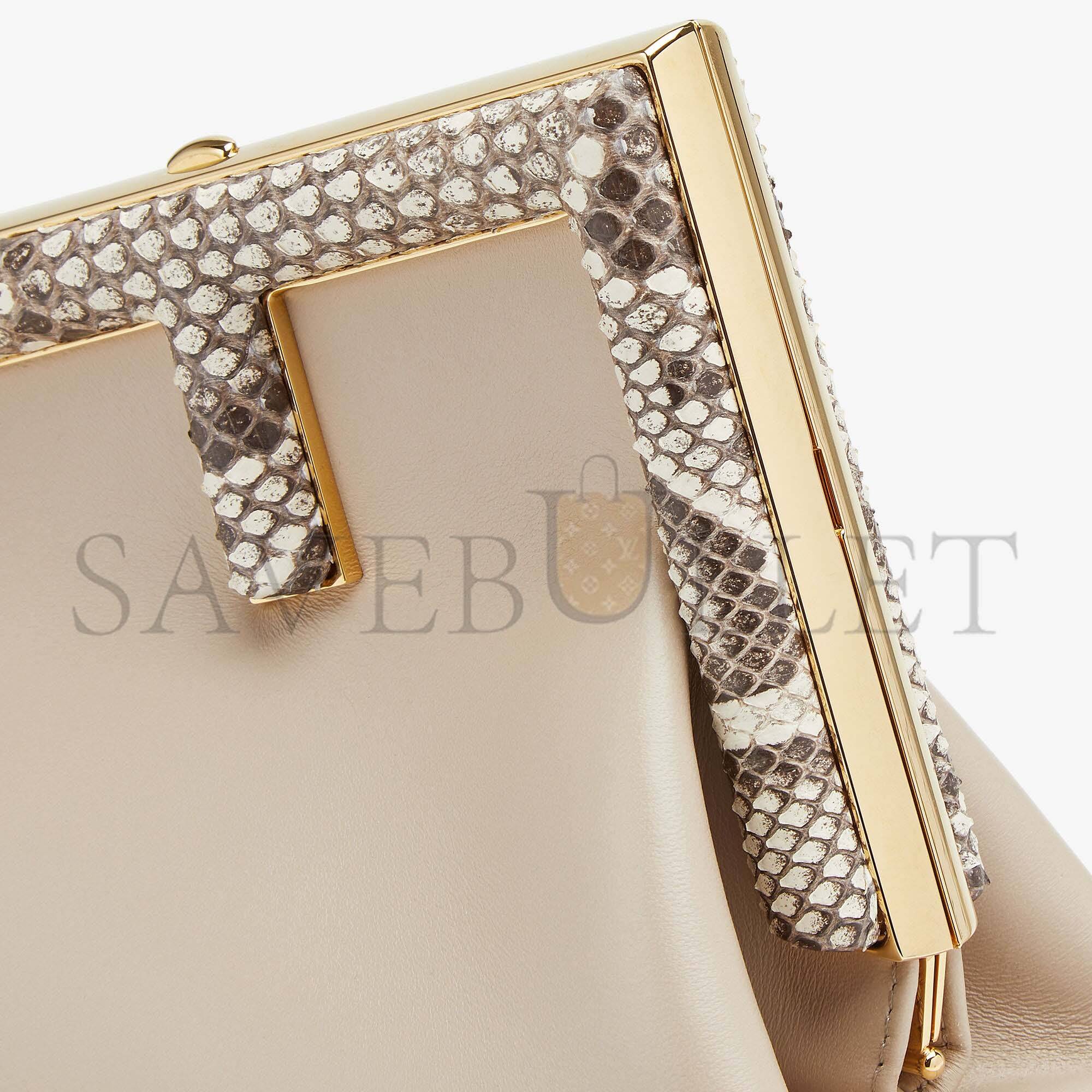 FENDI FIRST SMALL - PINK LEATHER AND PYTHON LEATHER BAG 8BP129AKKUF1HOP (26*18*9.5cm) FENDI FIRST SMALL - PINK LEATHER AND PYTHON LEATHER BAG 8BP129AKKUF1HOP (26*18*9.5cm)