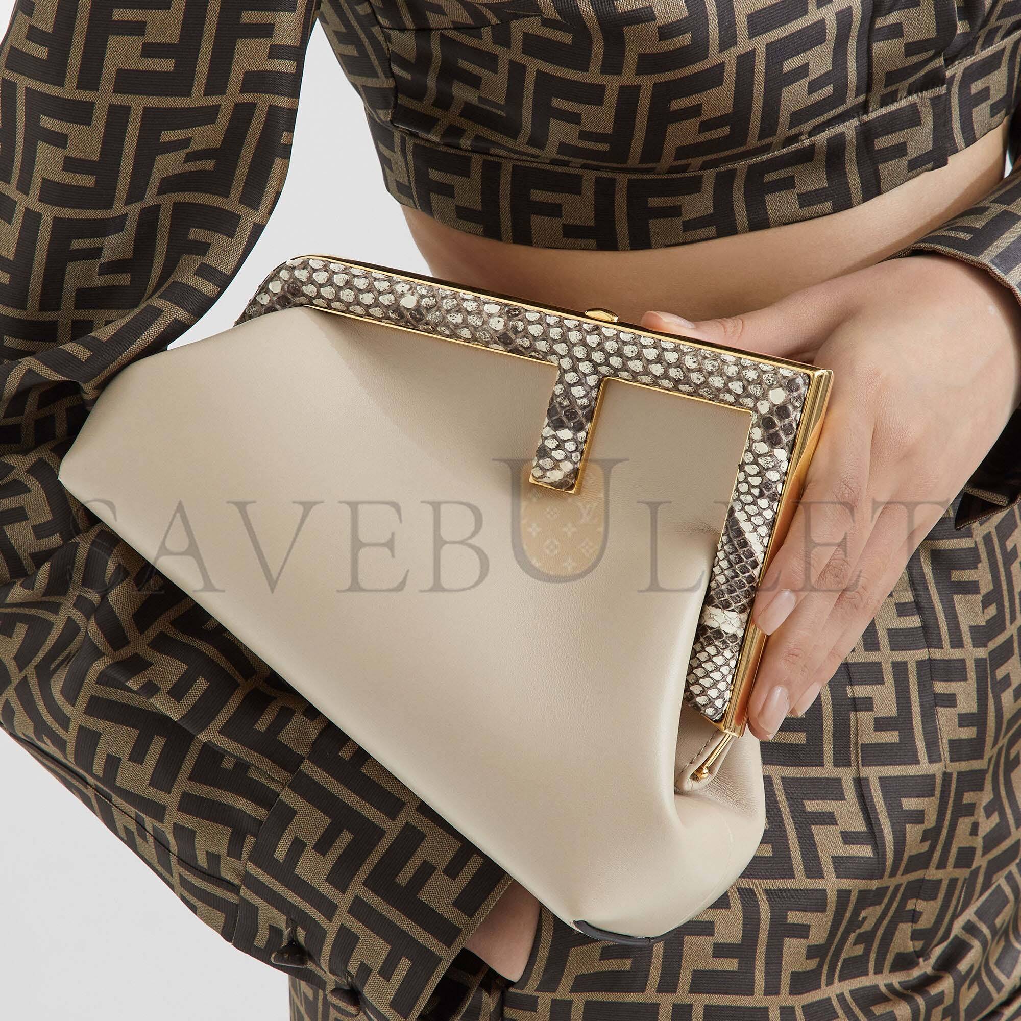 FENDI FIRST SMALL - PINK LEATHER AND PYTHON LEATHER BAG 8BP129AKKUF1HOP (26*18*9.5cm) FENDI FIRST SMALL - PINK LEATHER AND PYTHON LEATHER BAG 8BP129AKKUF1HOP (26*18*9.5cm)