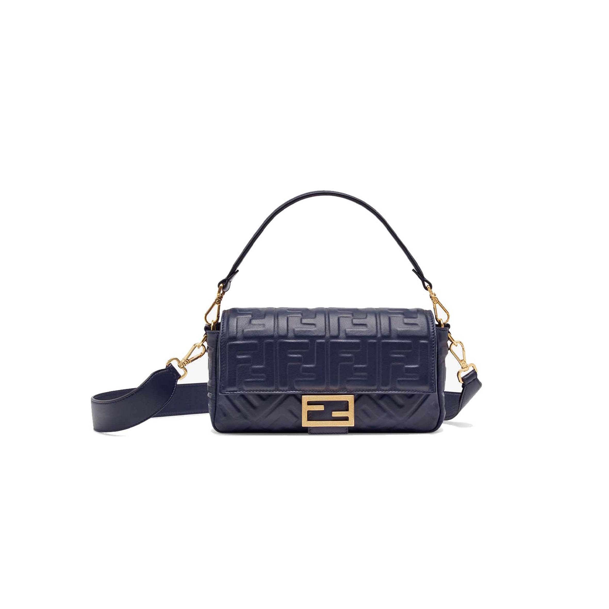 FENDI BAGUETTE - BLUE NAPPA LEATHER BAG 8BR600A72VF19PO (27*15*6cm) FENDI BAGUETTE - BLUE NAPPA LEATHER BAG 8BR600A72VF19PO (27*15*6cm)