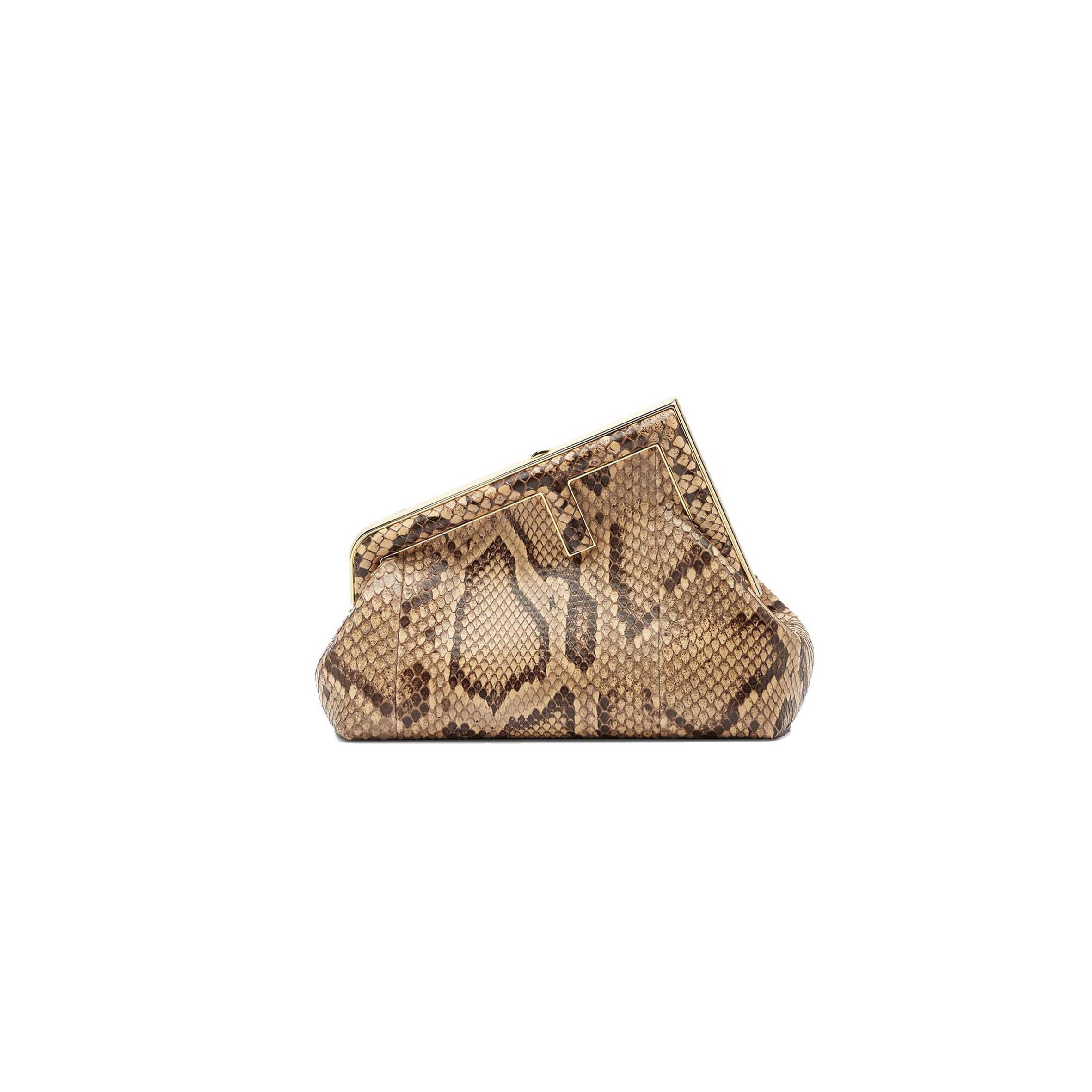 FENDI FIRST SMALL - BROWN PYTHON LEATHER BAG 8BP129A0ZFF0C89 (26*18*9.5cm) FENDI FIRST SMALL - BROWN PYTHON LEATHER BAG 8BP129A0ZFF0C89 (26*18*9.5cm)