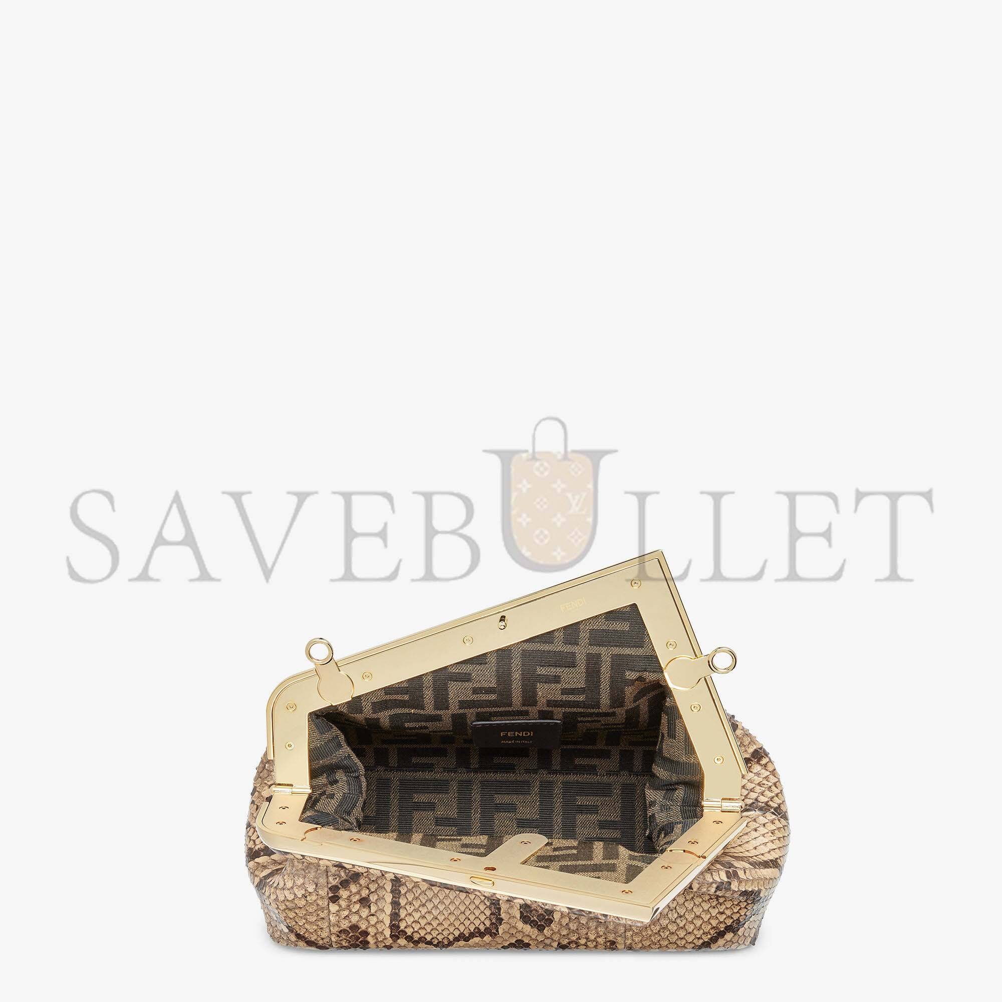 FENDI FIRST SMALL - BROWN PYTHON LEATHER BAG 8BP129A0ZFF0C89 (26*18*9.5cm) FENDI FIRST SMALL - BROWN PYTHON LEATHER BAG 8BP129A0ZFF0C89 (26*18*9.5cm)