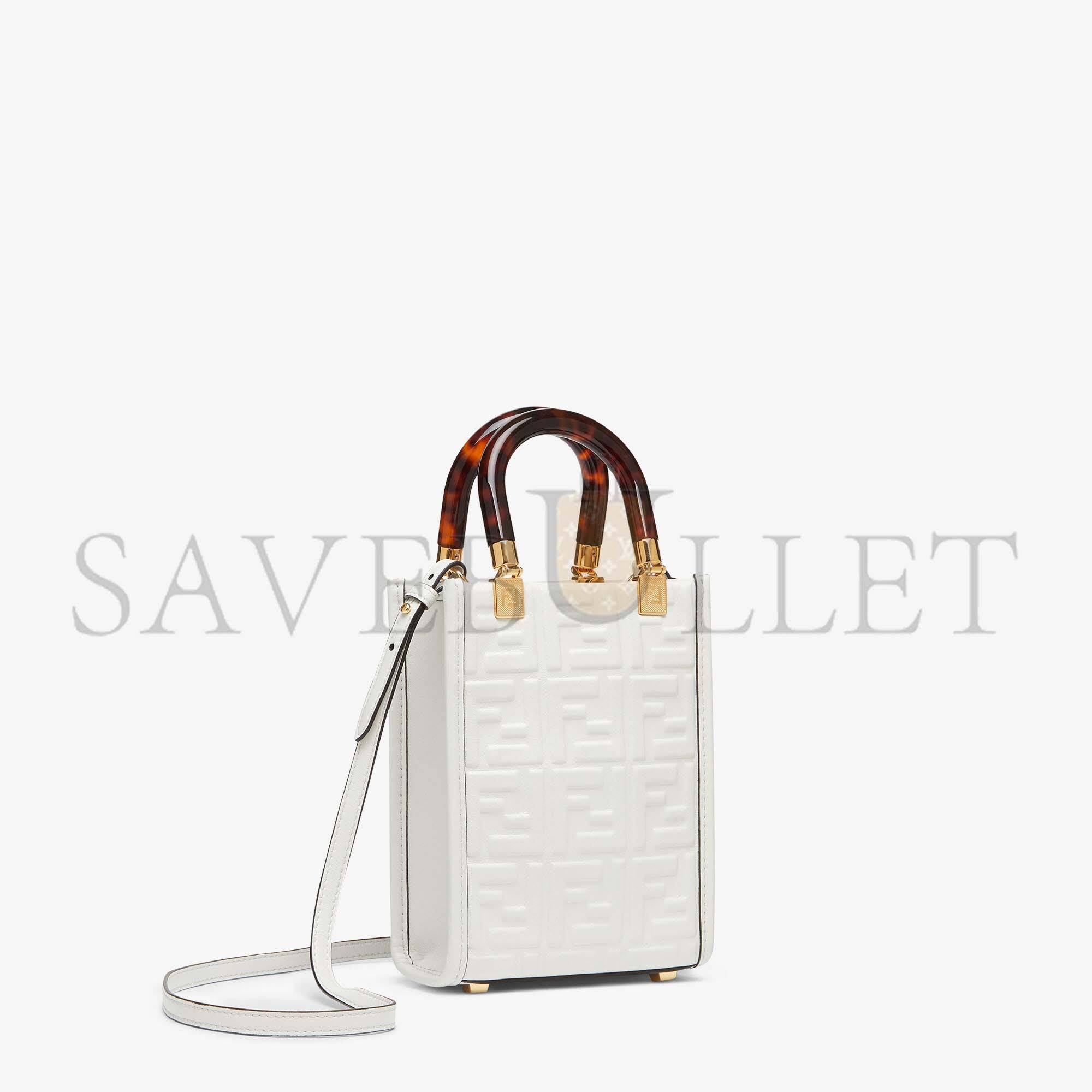 FENDI MINI SUNSHINE SHOPPER - WHITE LEATHER MINI BAG 8BS051AMCIF0QVL (18*13*6.5cm) FENDI MINI SUNSHINE SHOPPER - WHITE LEATHER MINI BAG 8BS051AMCIF0QVL (18*13*6.5cm)