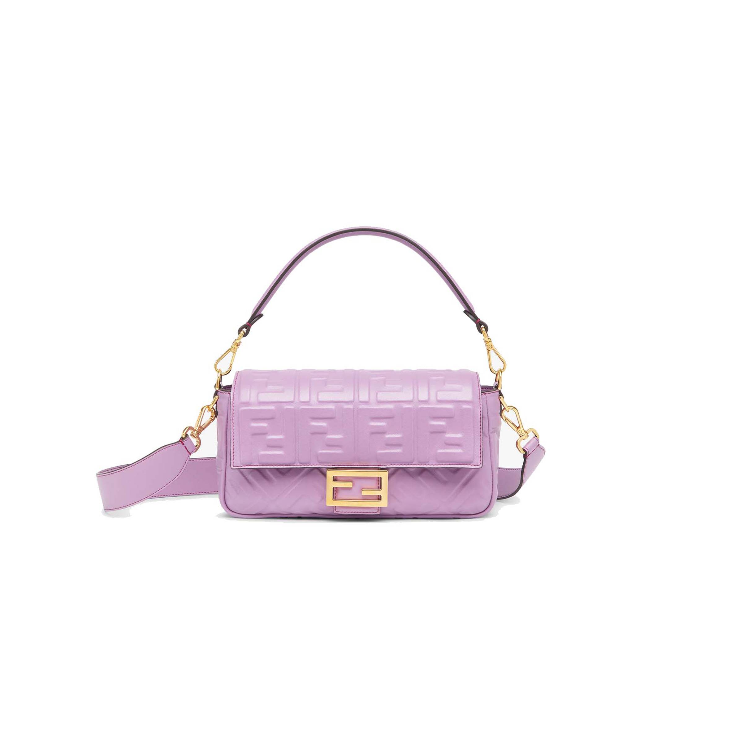 FENDI BAGUETTE - LILAC NAPPA LEATHER BAG 8BR600A72VF1JCL (27*15*6cm) FENDI BAGUETTE - LILAC NAPPA LEATHER BAG 8BR600A72VF1JCL (27*15*6cm)