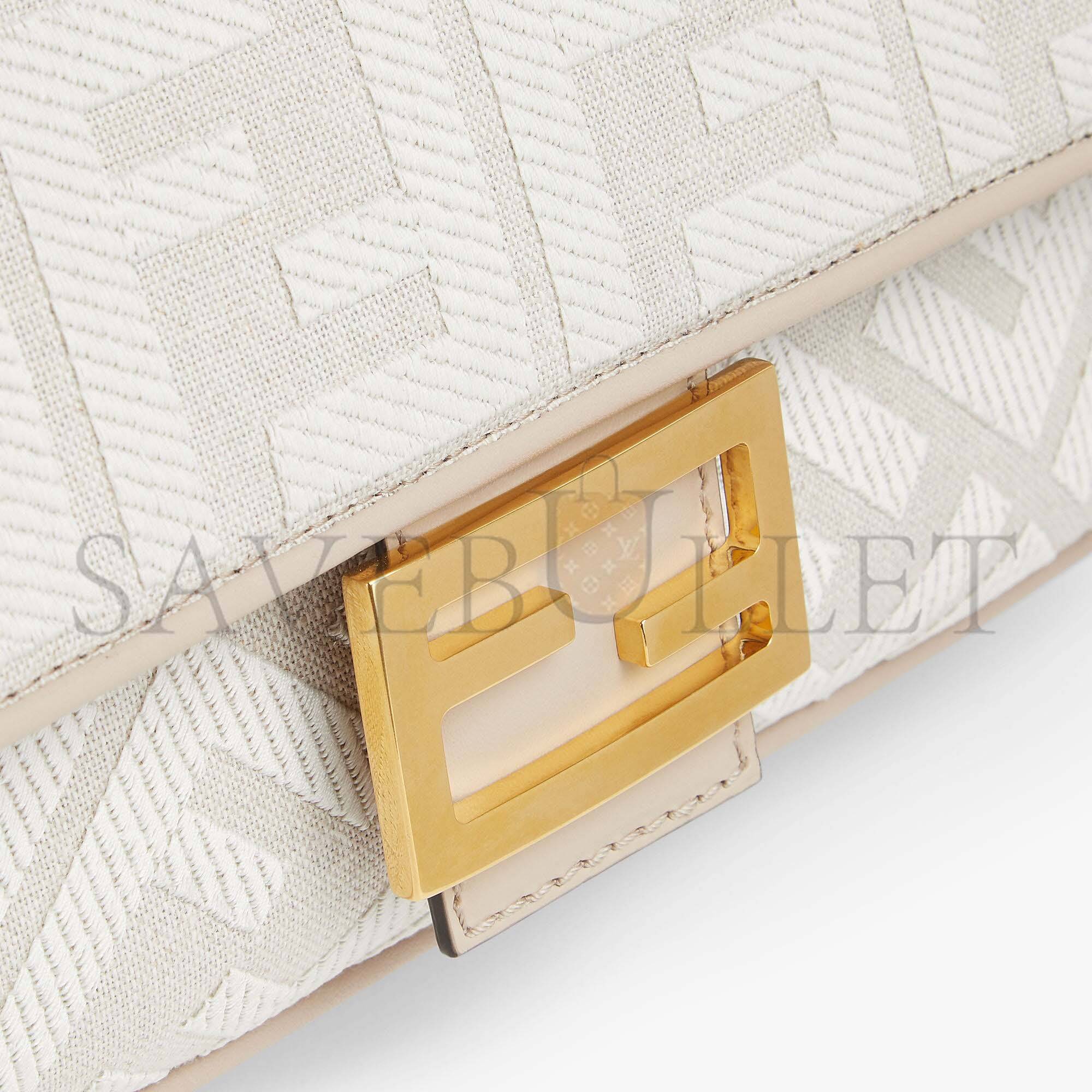 FENDI BAGUETTE - WHITE CANVAS FF BAG 8BR600AKBRF1HOE (27*15*6cm) FENDI BAGUETTE - WHITE CANVAS FF BAG 8BR600AKBRF1HOE (27*15*6cm)