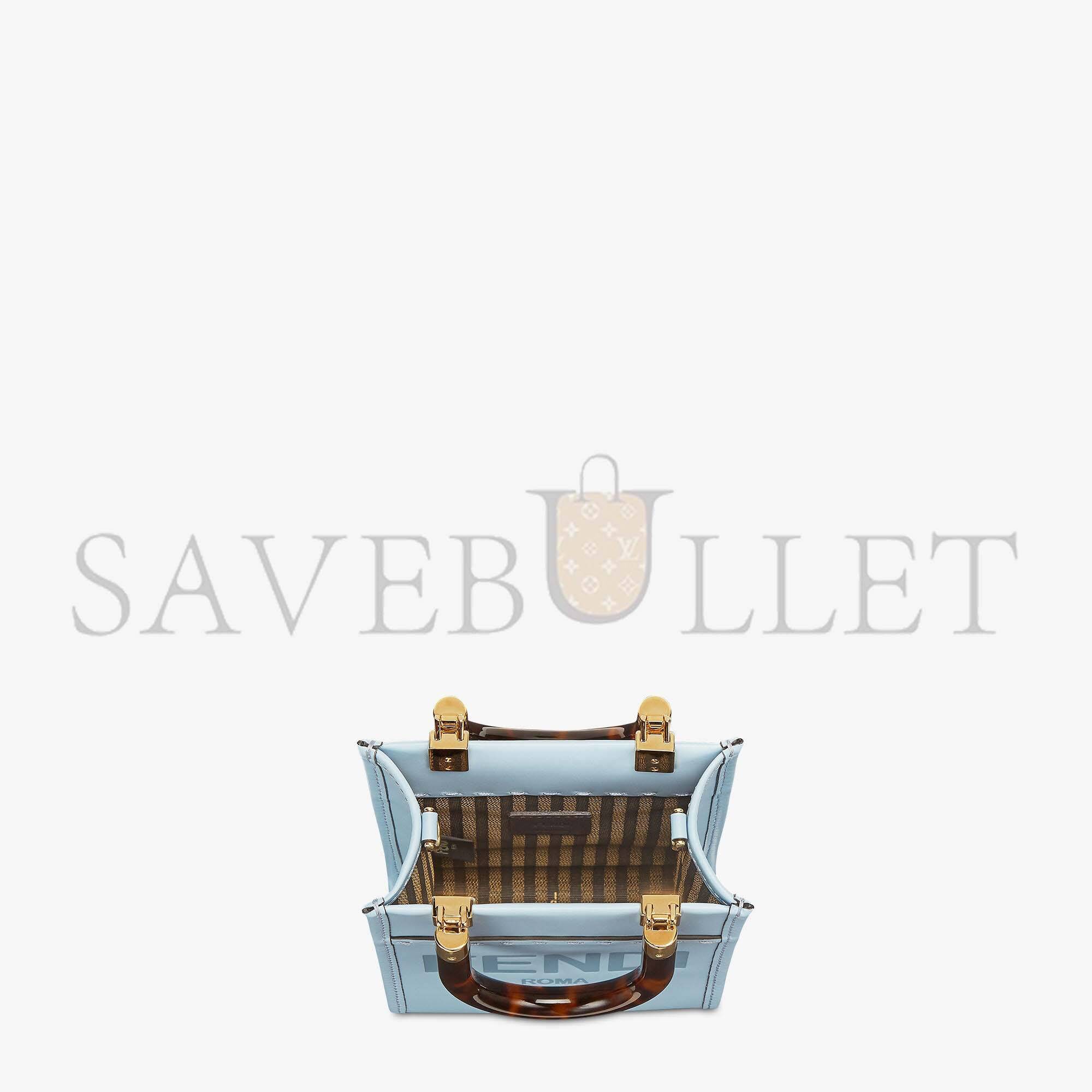 FENDI MINI SUNSHINE SHOPPER - LIGHT BLUE LEATHER MINI BAG 8BS051ABVLF1993 (18*13*6.5cm) FENDI MINI SUNSHINE SHOPPER - LIGHT BLUE LEATHER MINI BAG 8BS051ABVLF1993 (18*13*6.5cm)