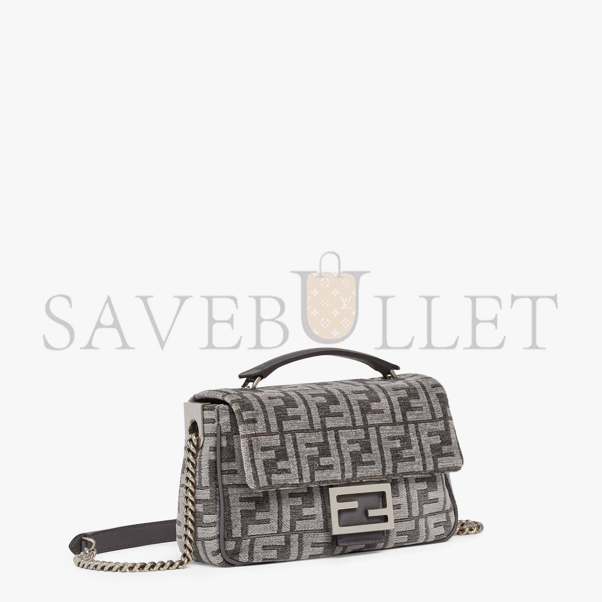 FENDI BAGUETTE CHAIN MIDI - DARK GRAY FF TAPESTRY FABRIC BAG 8BR793ALG7F1HZO (24*14.5*7cm) FENDI BAGUETTE CHAIN MIDI - DARK GRAY FF TAPESTRY FABRIC BAG 8BR793ALG7F1HZO (24*14.5*7cm)